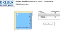 Sichtbare Glasmaße - Artikel 0160014