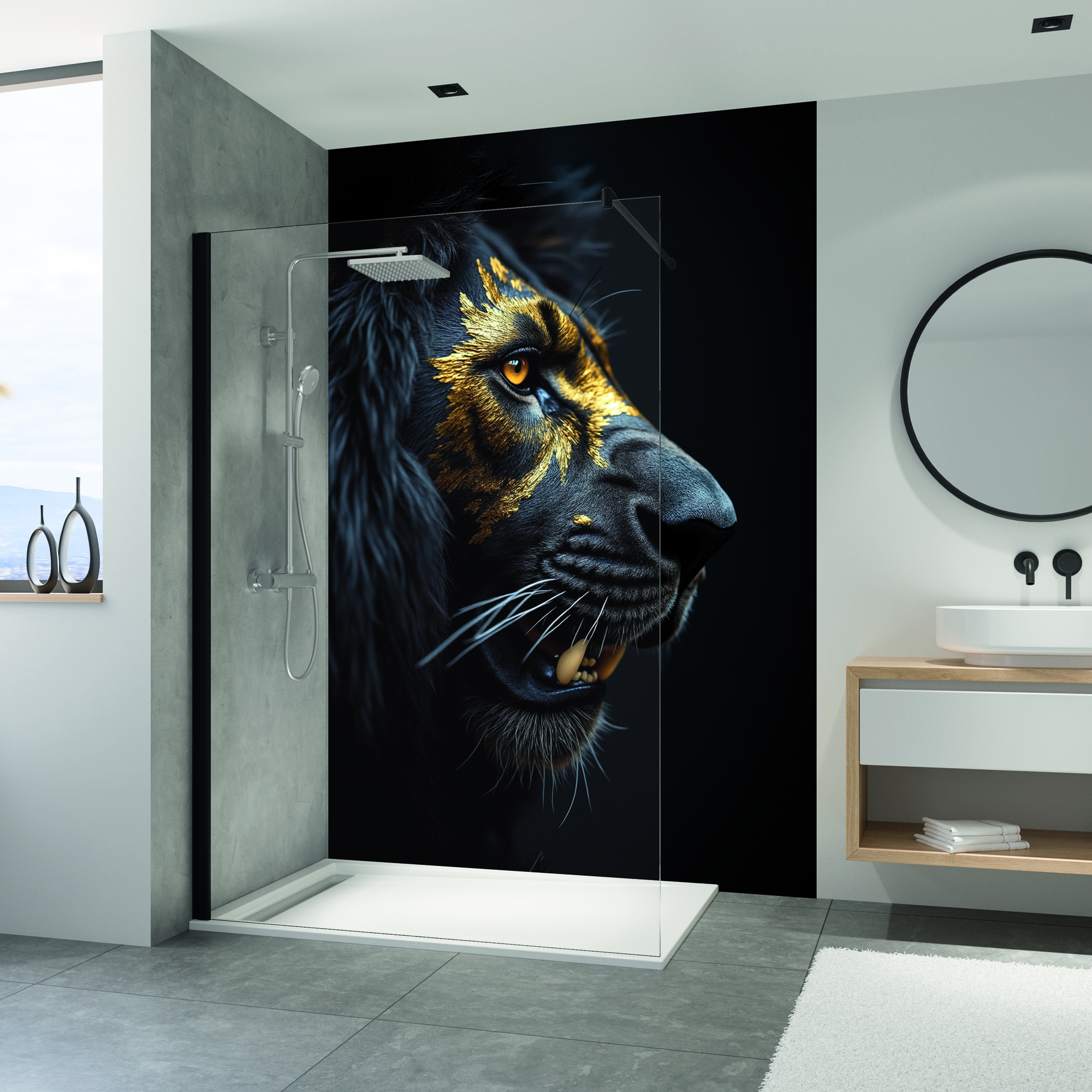 Duschrückwand Foto 1-seitig Löwe