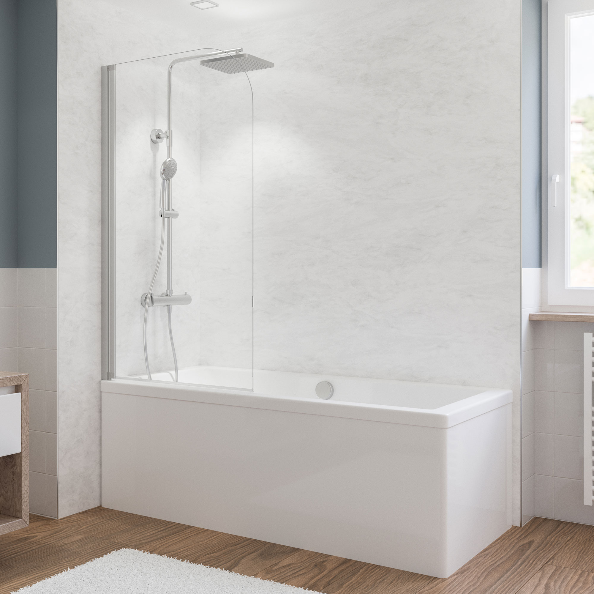 Fara 5 Pendeltür für Badewanne Anschlag links