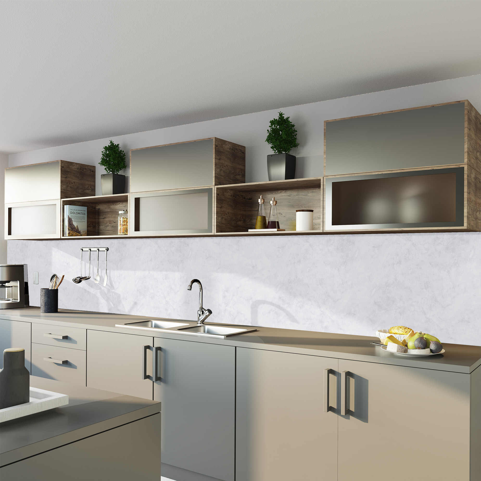 Rückwand, Marmor weiß