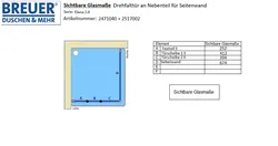 Sichtbare Glasmaße - Artikel 2471040 + 2517002