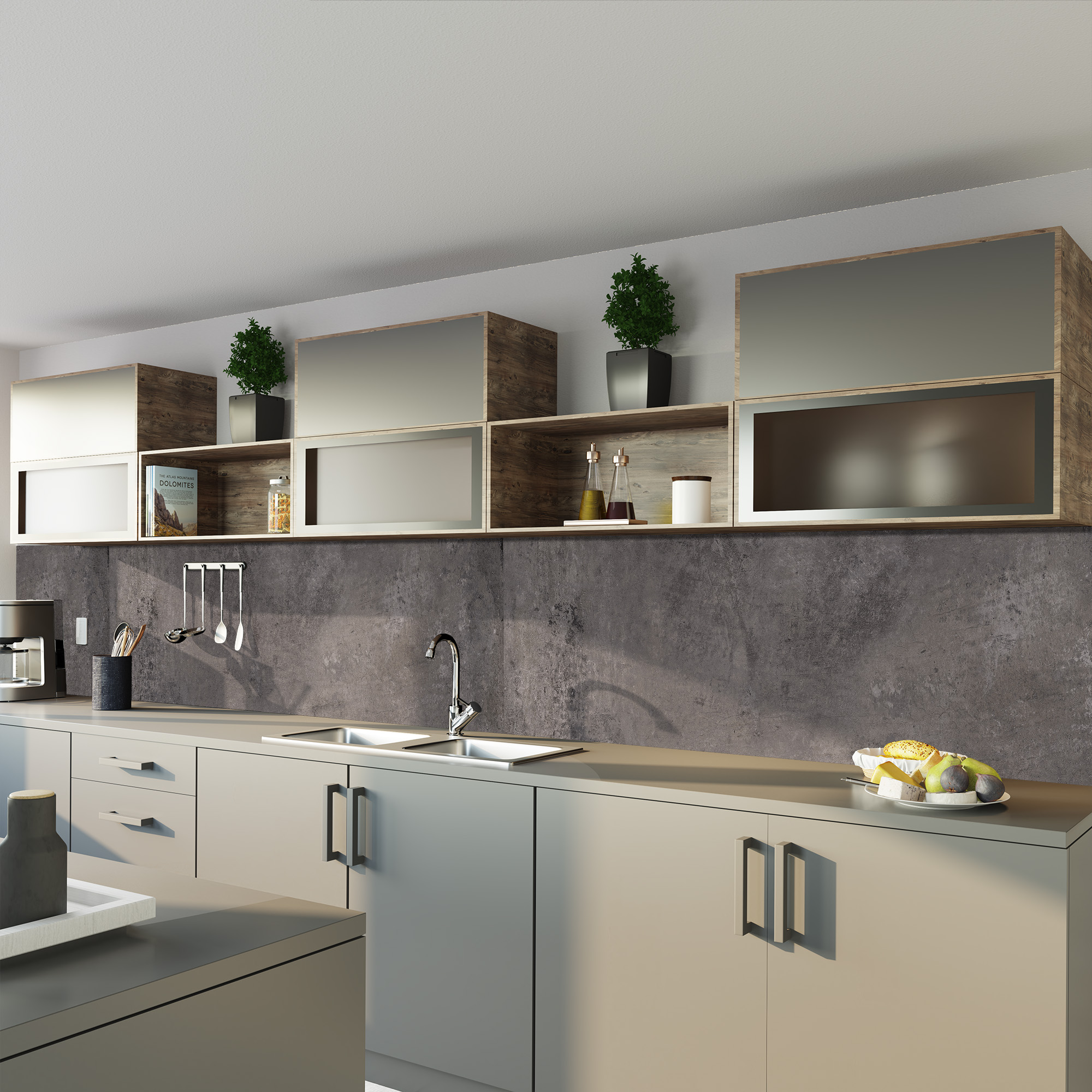 Seidenmatt Beton Rustik, Küche