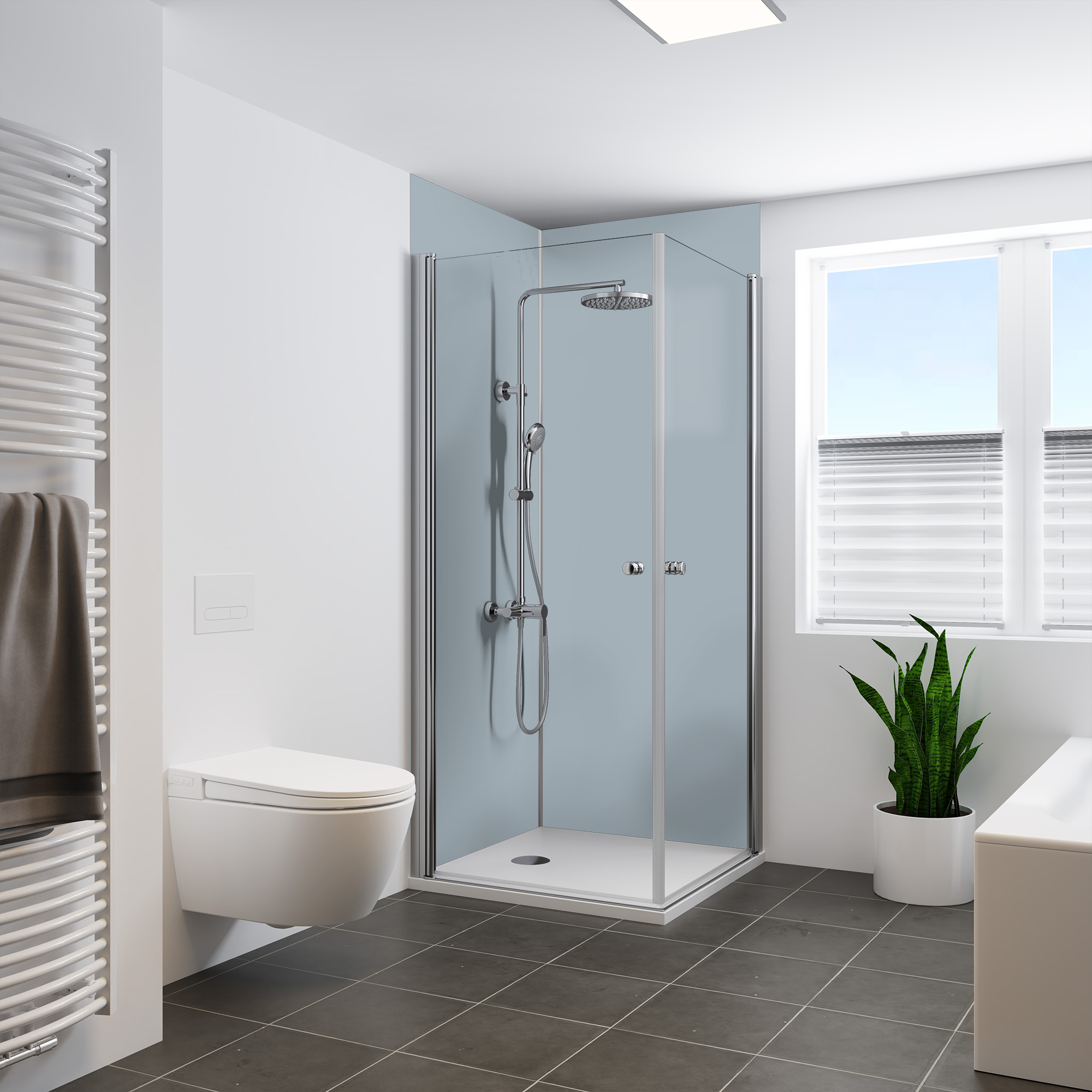 Rückwand, Silbergrau