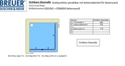 Sichtbare Glasmaße - Artikel 0296004 + 0291041