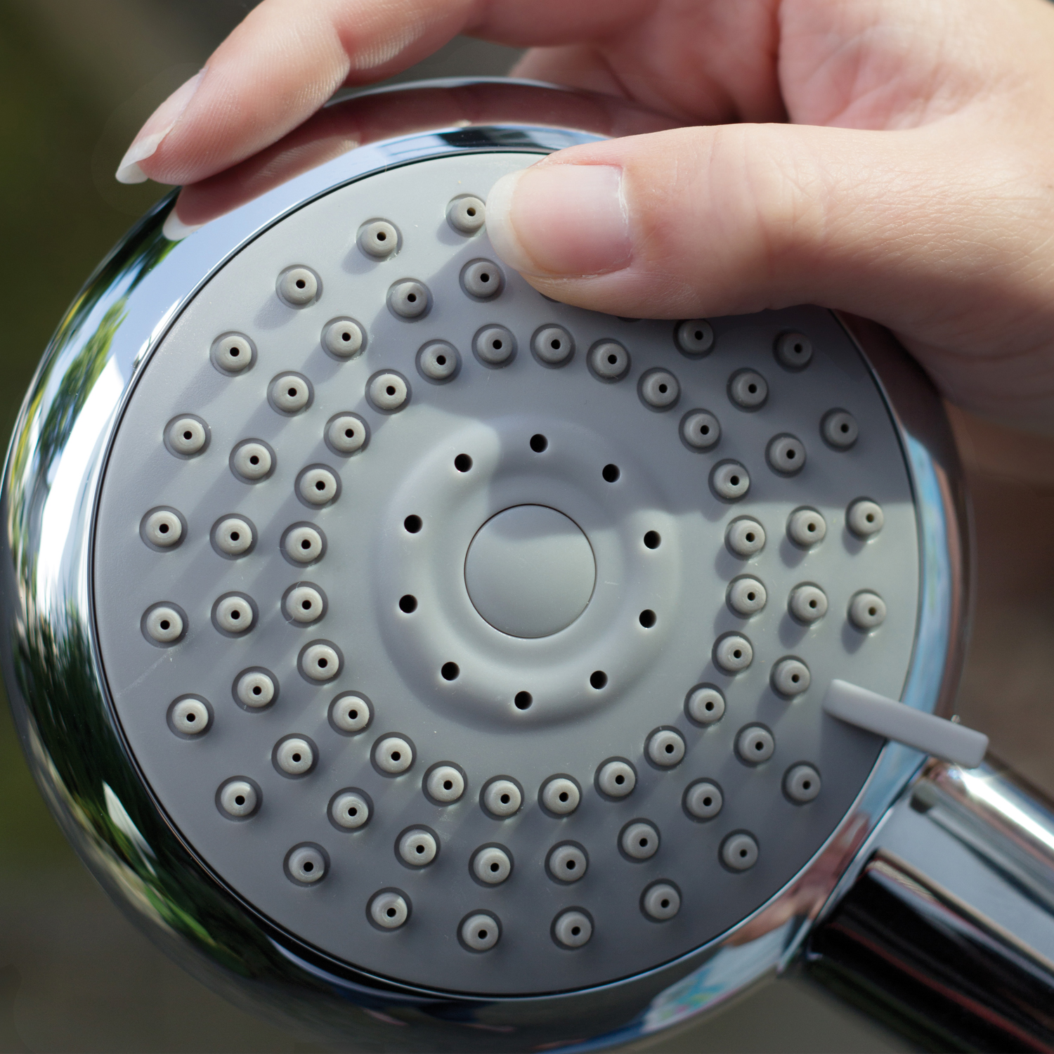 AquaSu® Kopfbrause Oliva Mit 1 Strahlart | Eckig | Chrom | 25 X 25 Cm Sprayplatte | Mit Kugelgelenk | Antikalk-Noppen | Standard-Gewinde: 1/2 | Wellness-Regendusche | 72277 3