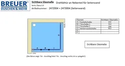 Sichtbare Glasmaße - Artikel 2472004 + 2473004