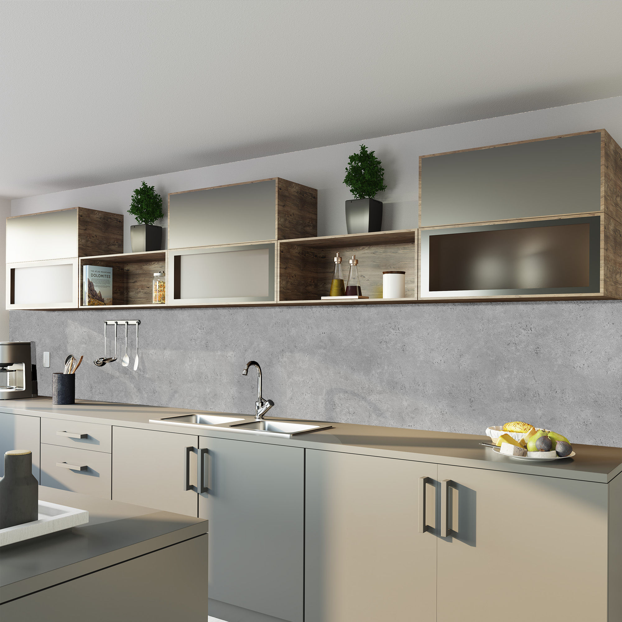 Rückwand, Marmor grau