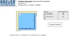 Sichtbare Glasmaße - Artikel 2474002 + 2464002