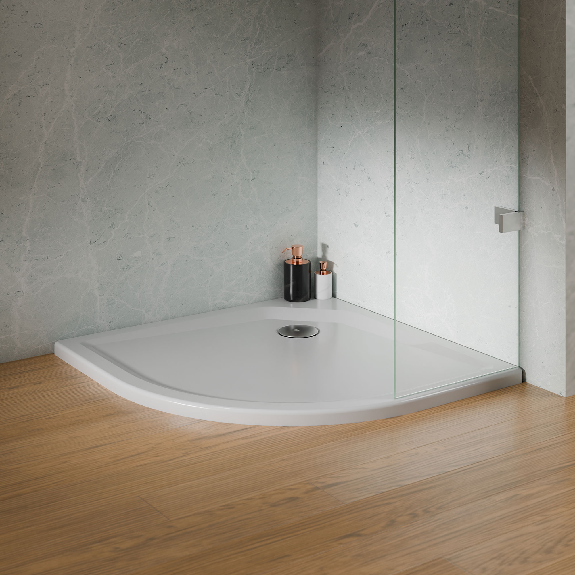 Classic Line extra flach, Rundduschwanne, Radius 550, Milieu