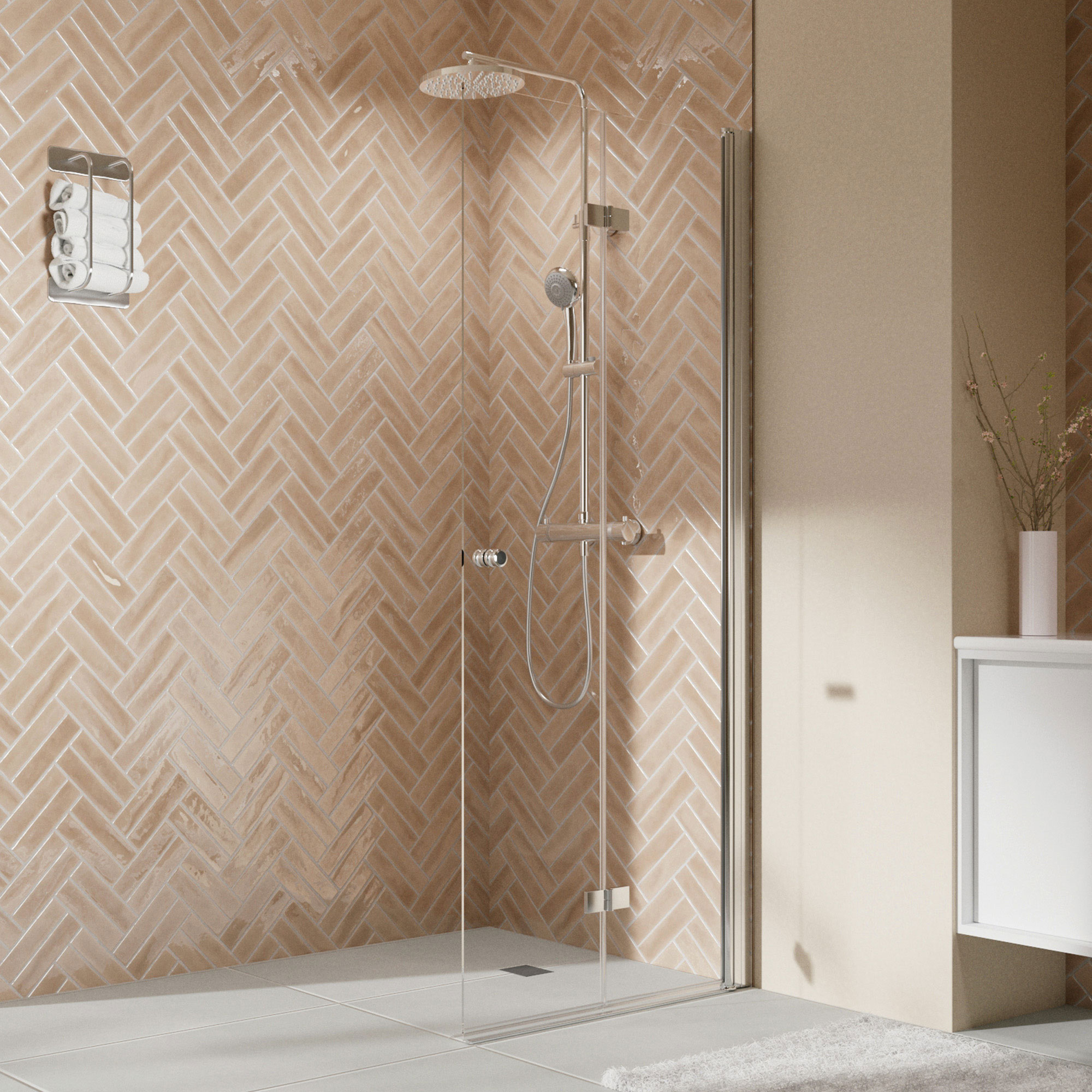 Elana 2.0 rund Drehfalttür 2-teilig alleinstehend, Anschlag rechts