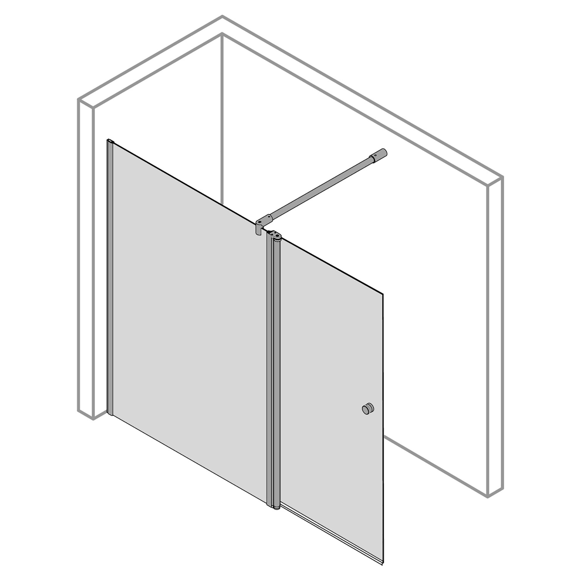 Entra Duschwand mit beweglichem Element in Flucht, Anschlag links, Pictogramm