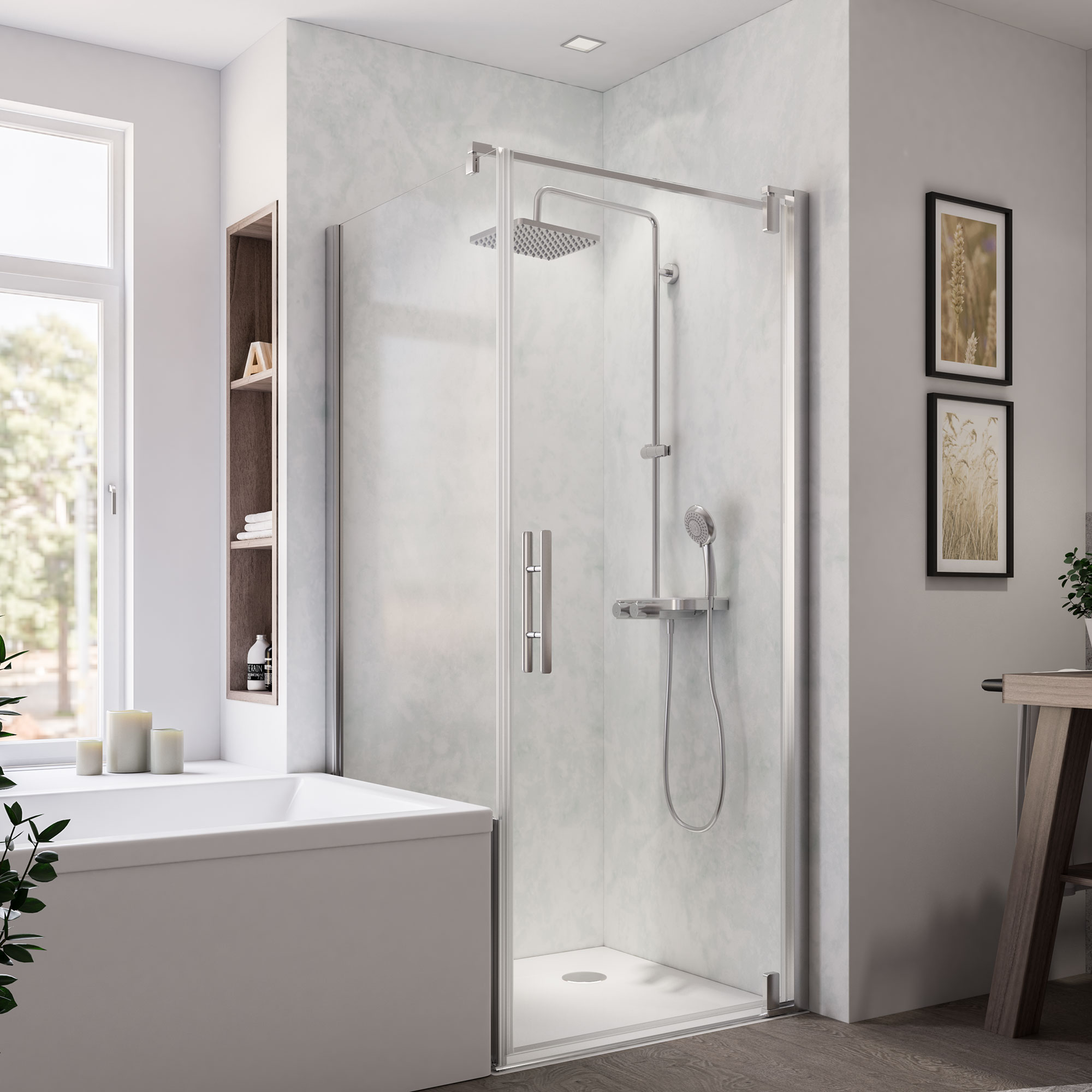 Europa Design Badewannenseitenwand links für Drehtür