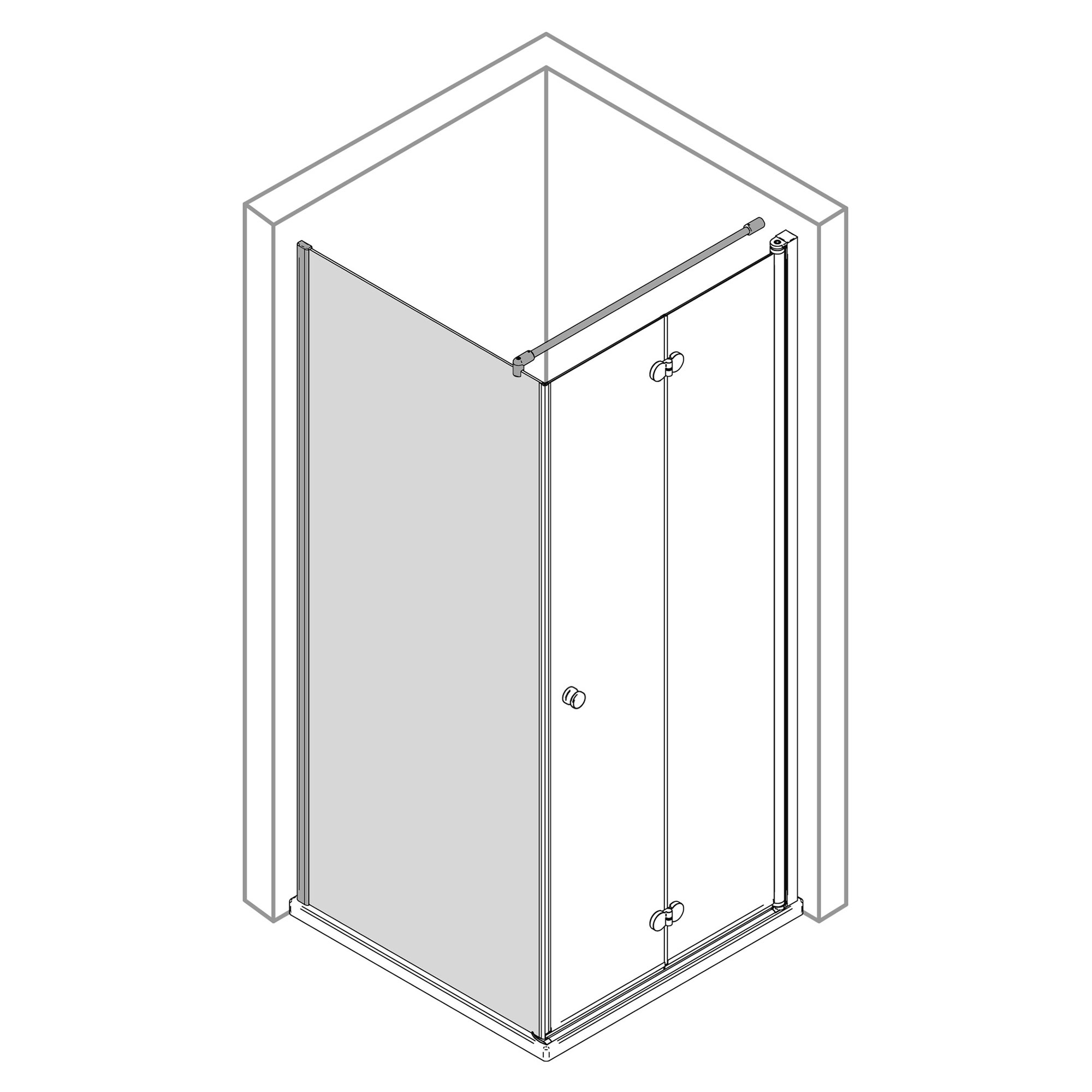 Elana 2.0 eckig Seitenwand, Anschlag links, für DFT/DT und DT+FT/DFT+FT, Pictogramm