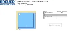 Sichtbare Glasmaße - Artikel 0278004