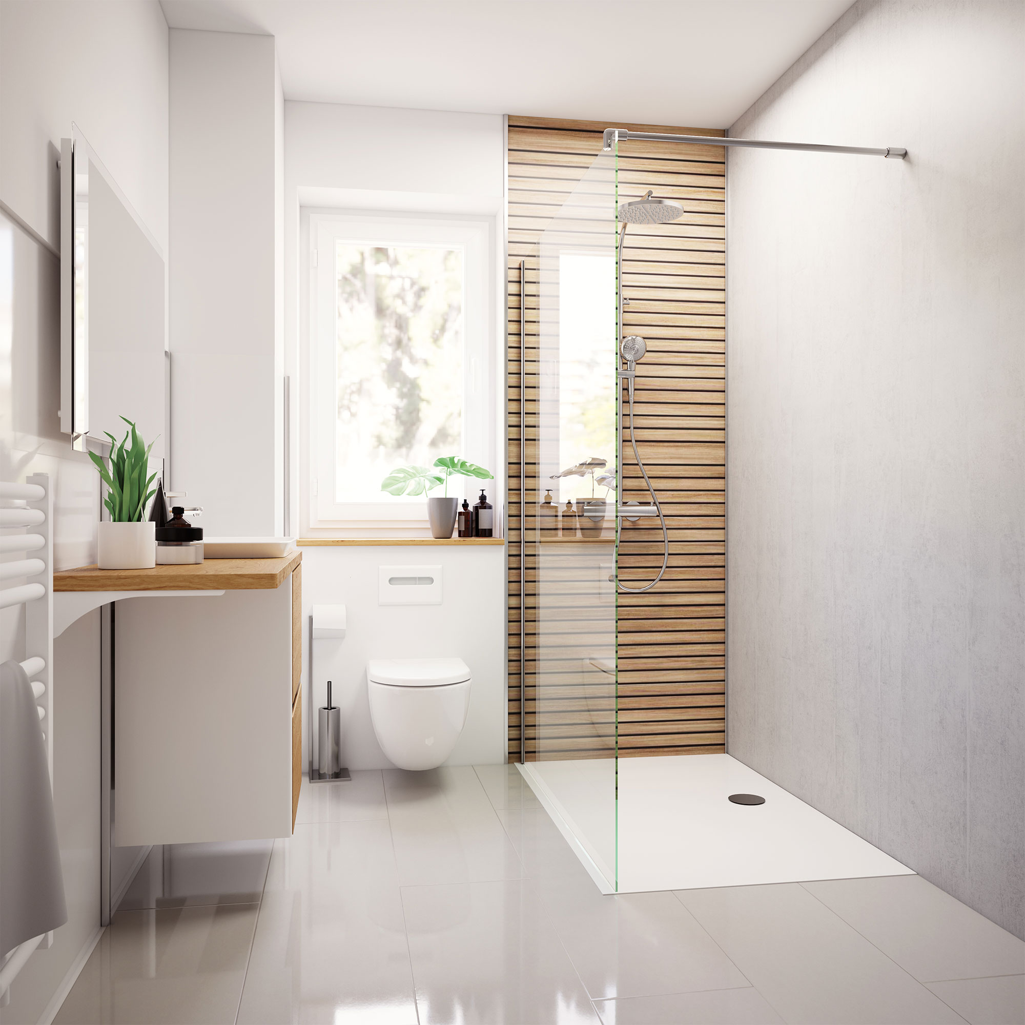 Rückwände Holzdekor Scandi-milieu