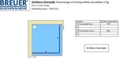 Sichtbare Glasmaße - Artikel 0297132