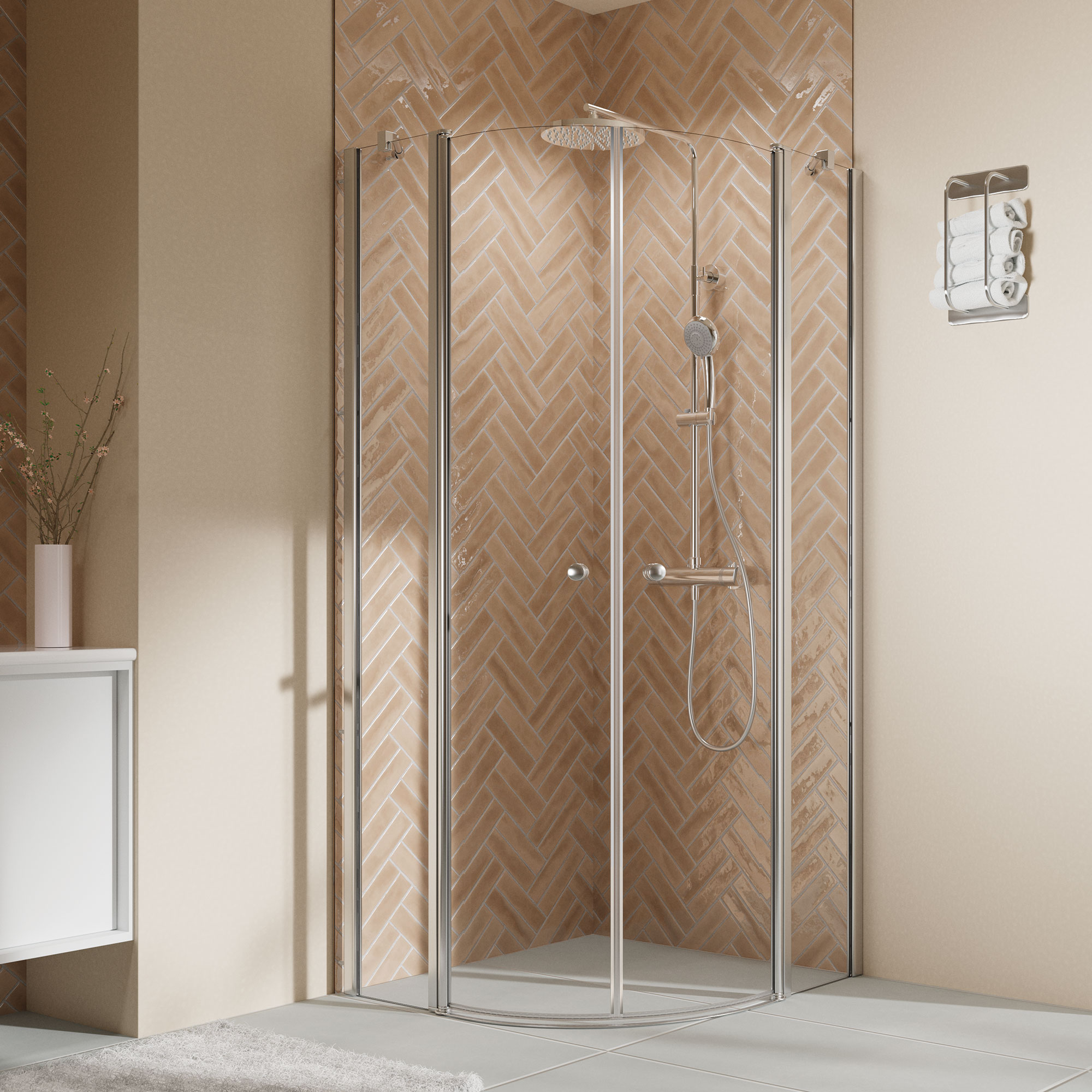 Elana 2.0 rund Runddusche Drehtür 4-teilig R500