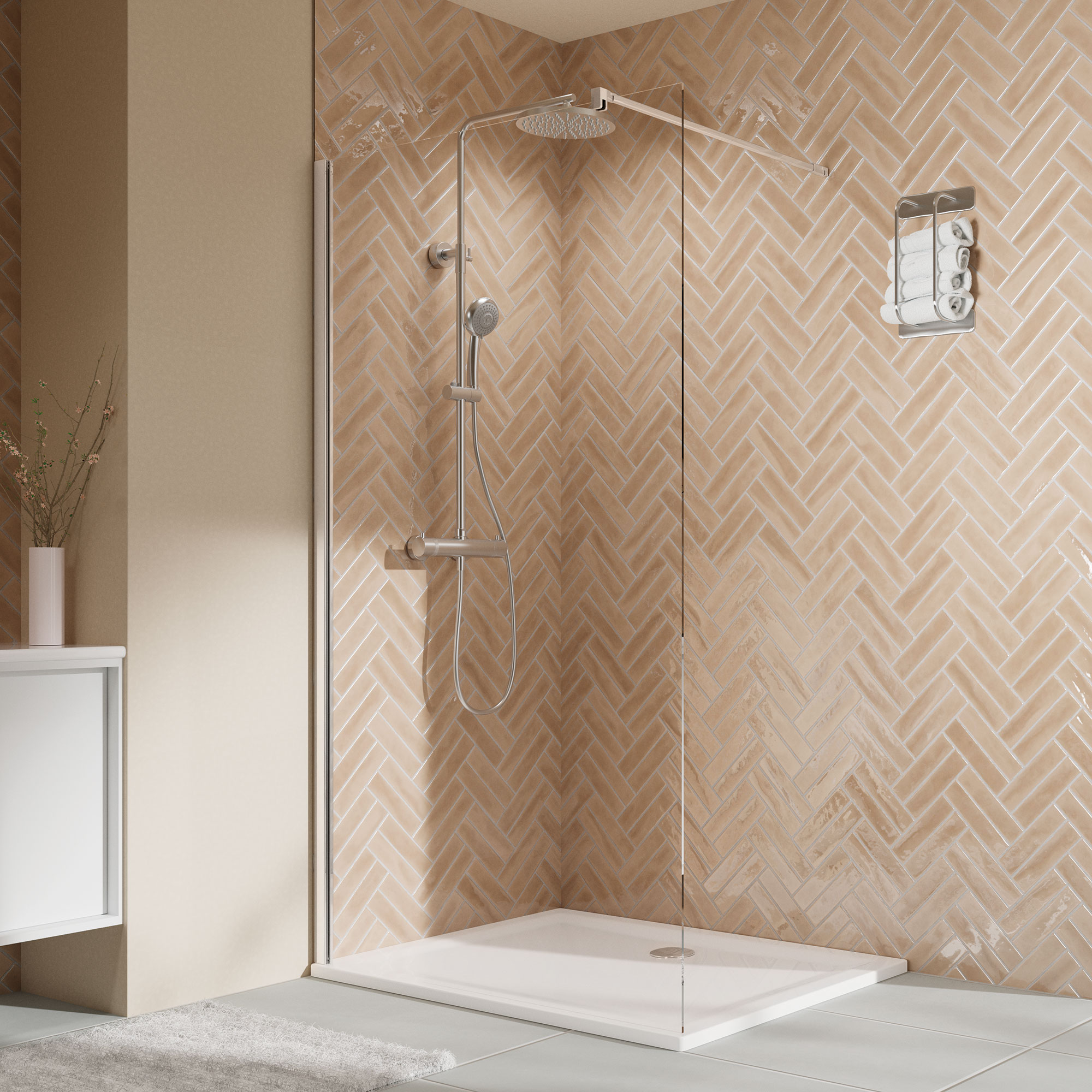 Elana 2.0 eckig Walk-In Duschwand alleinstehend