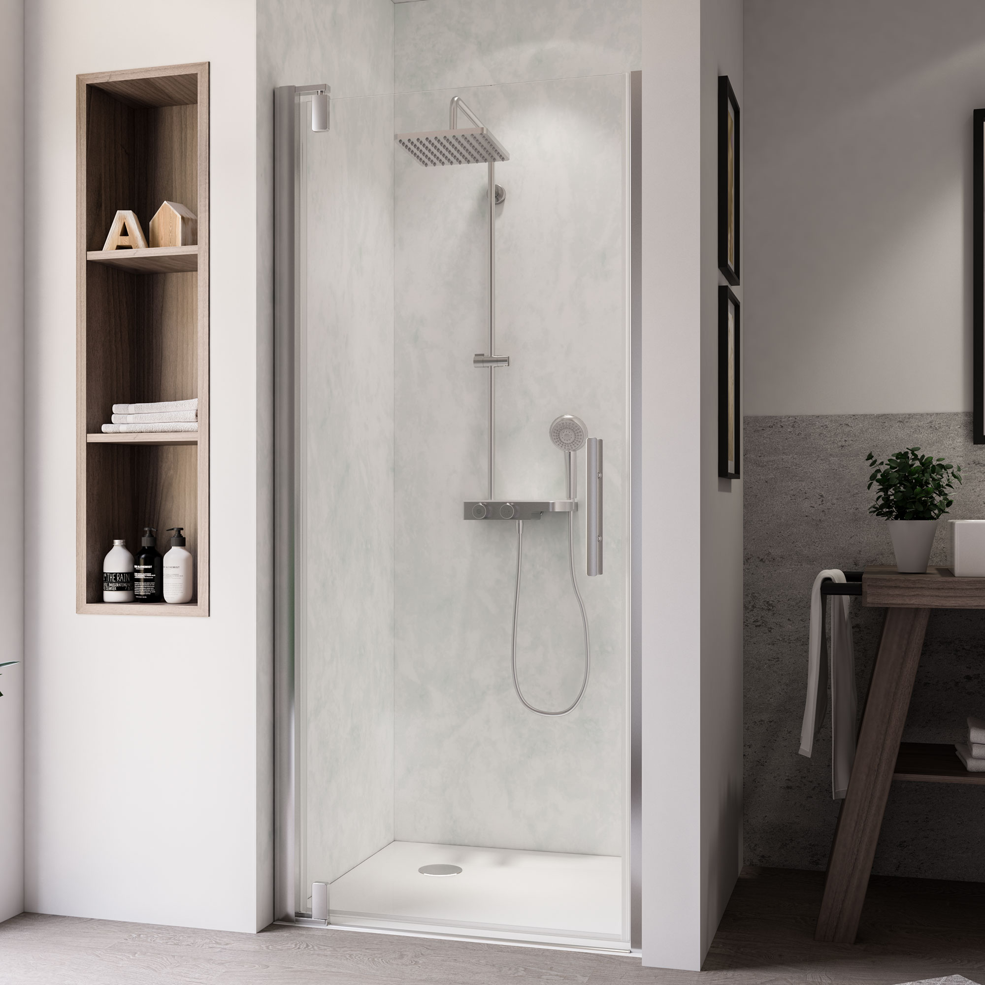 Europa Design Drehtür Anschlag links für Nische