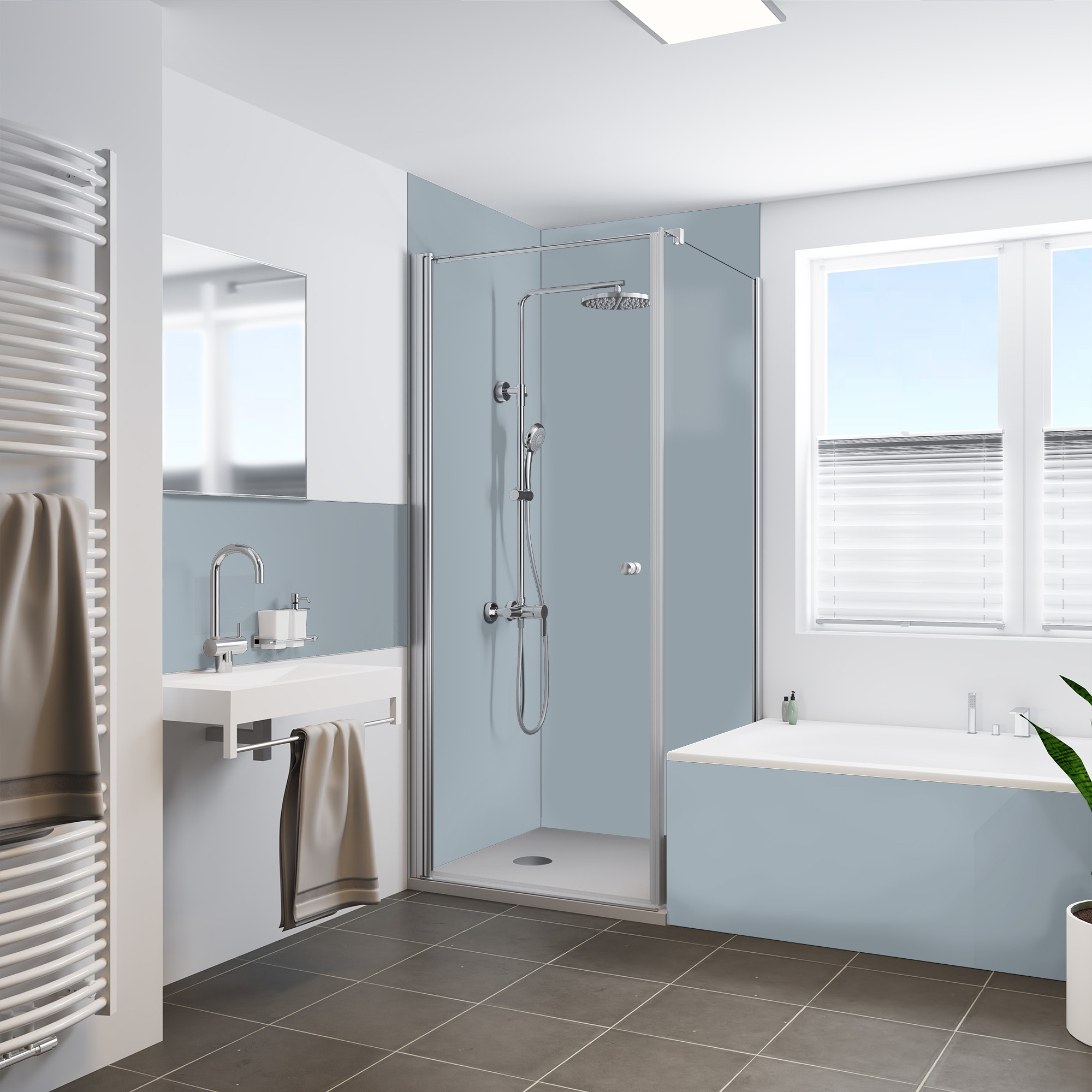 Rückwand, Silbergrau