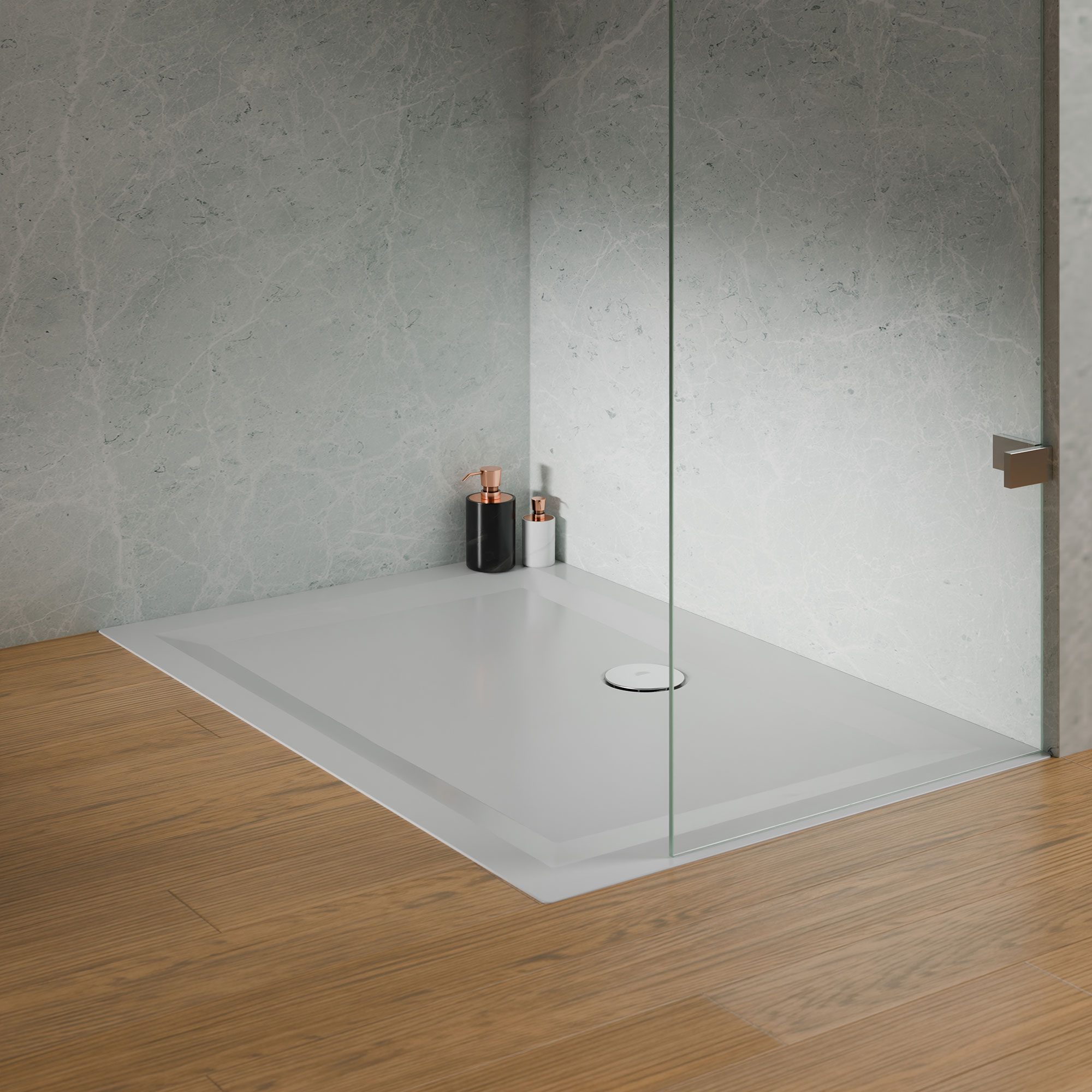 Flat Line Design Rechteckwanne, Milieu, bodengleich