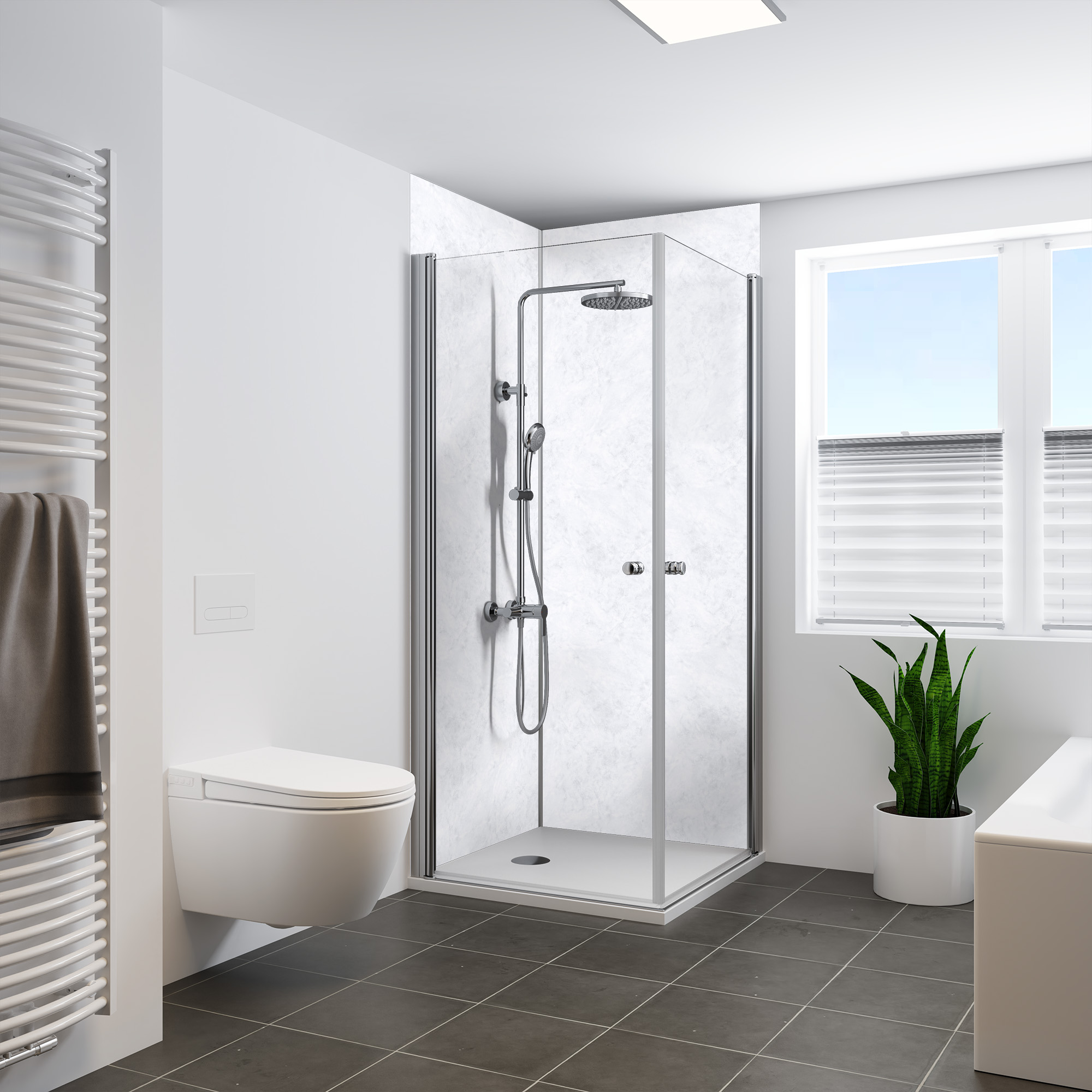 Rückwand, Marmor weiß