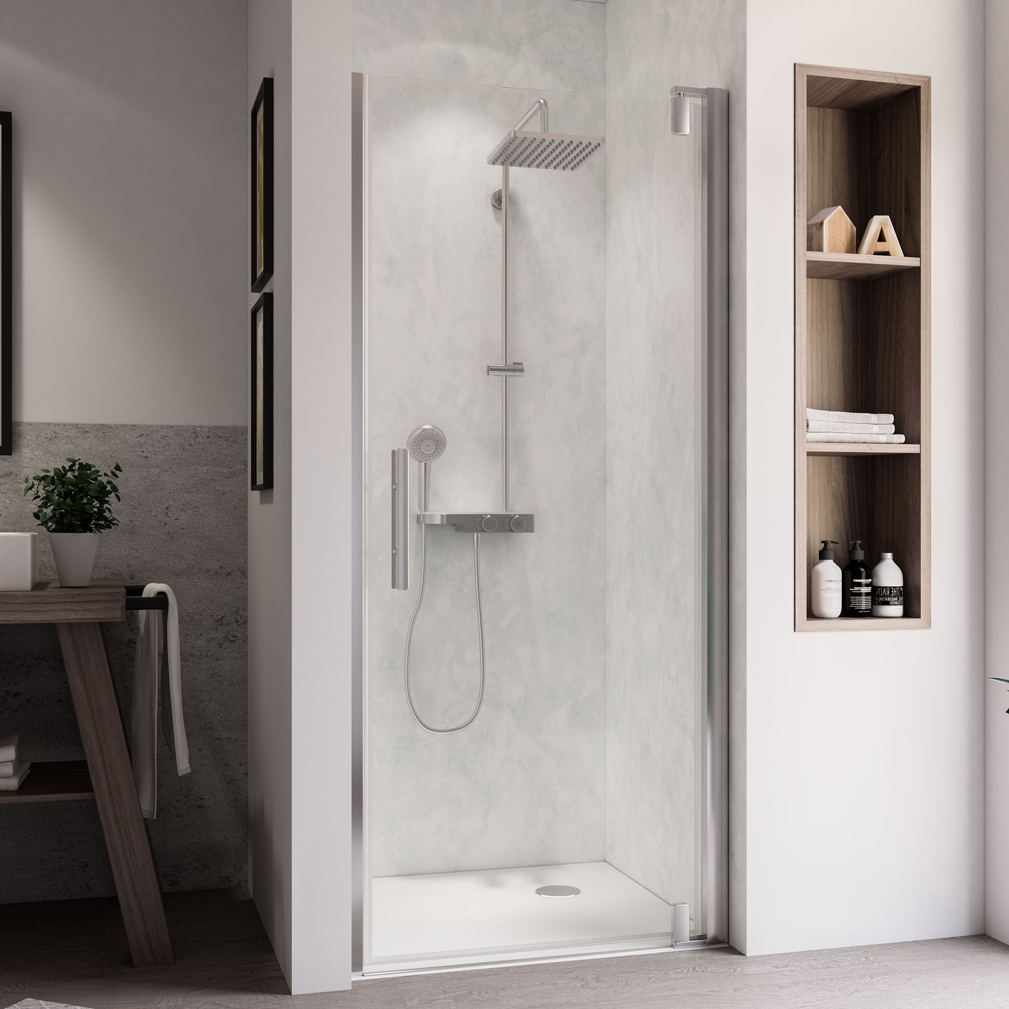 Europa Design Drehtür für Nische, Anschlag rechts Europa Design Drehtür Anschlag rechts für Nische