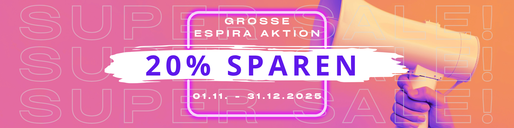 Espira Aktion Banner 20% Sparen auf Espira Duschkabine