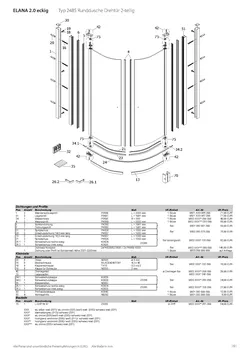 Runddusche mit Drehtür pendelbar 2-tlg. 11.11.2025