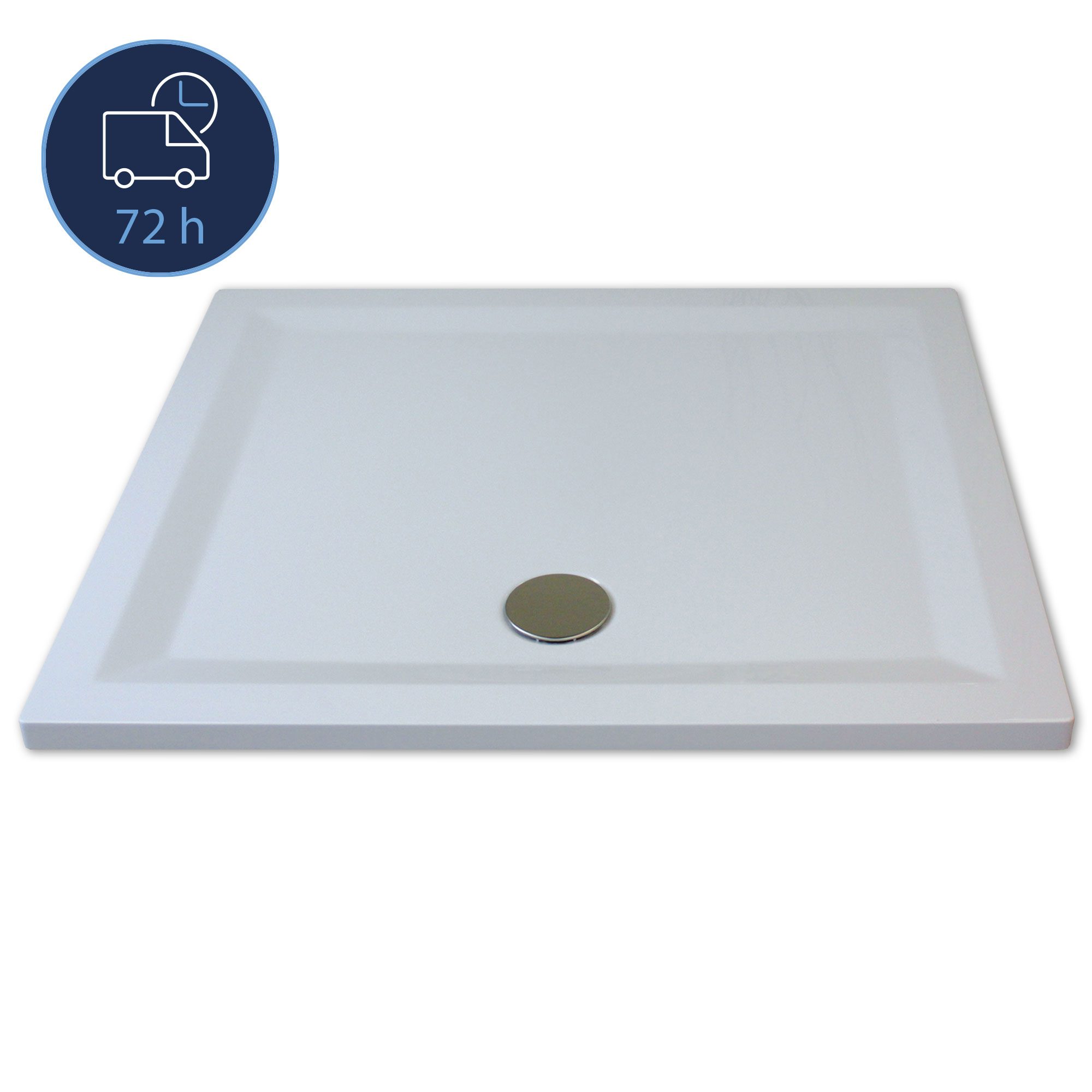 QUICK 72 - Flat Line Design Rechteckwanne 75 cm x 90 cm