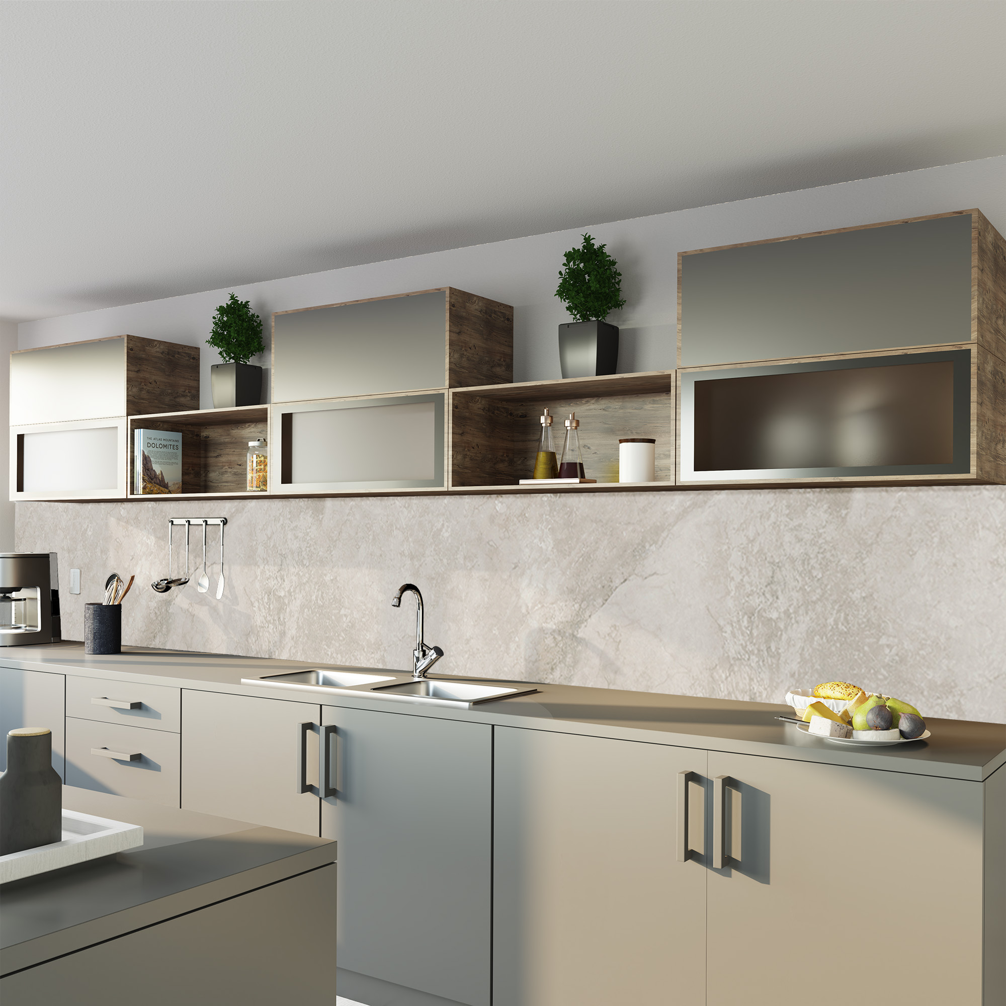 Duschrückwand Matt geperlt Marmor beige