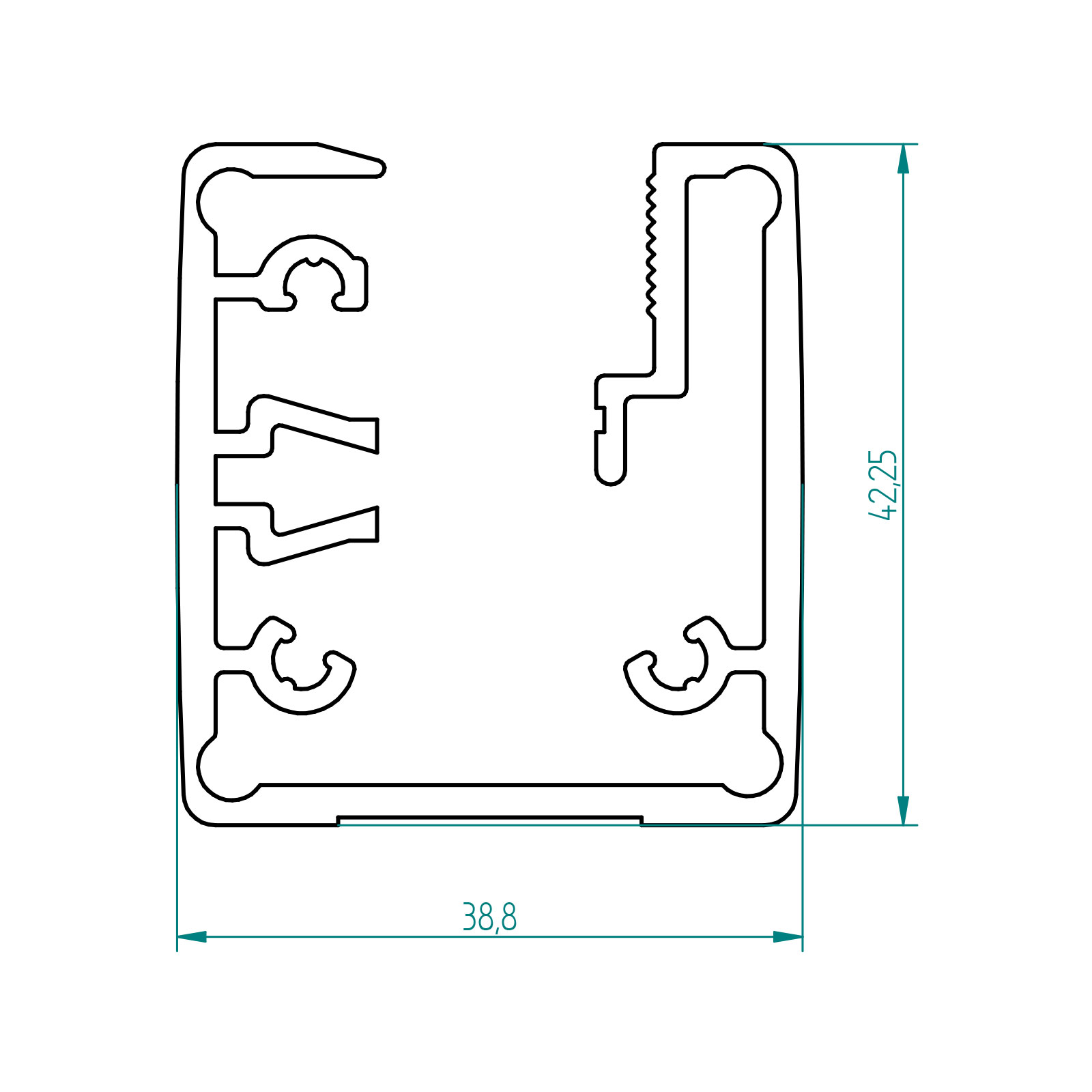 Wandanschlussprofil Set für z.B. Drehtür & Seitenwand