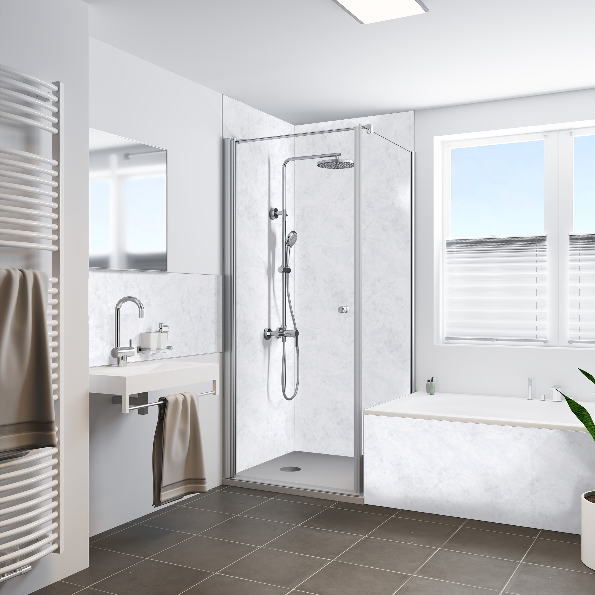 Rückwand, Marmor weiß