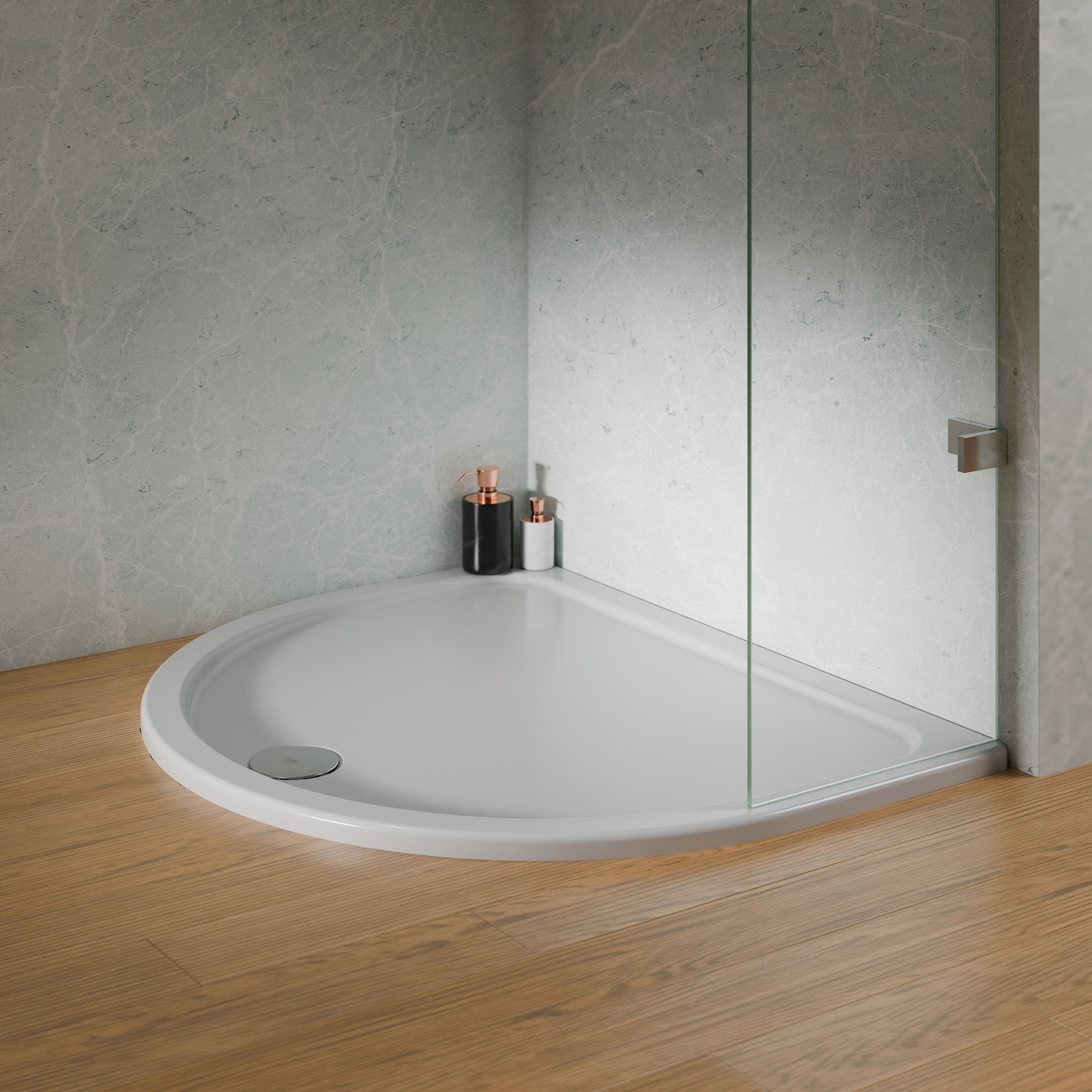 Typ-0955_-Classic-Line-extra-flasch-HRD_aufBoden Classic Line extra flach Halbrundduschwanne
