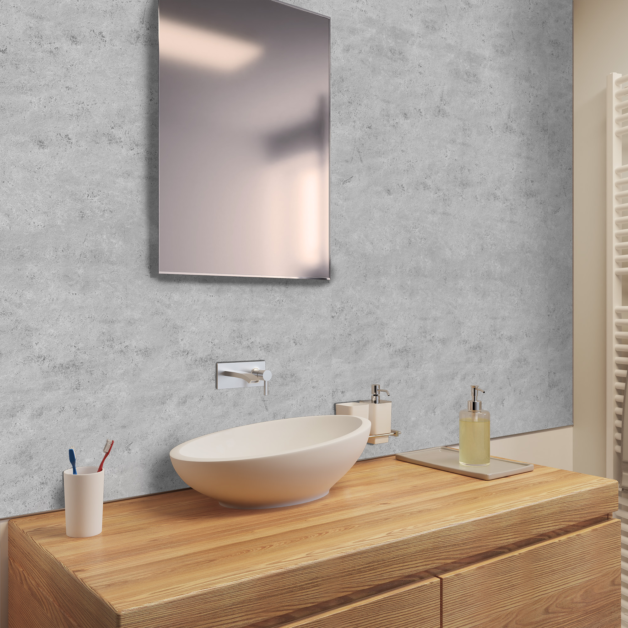 Seidenmatt Marmor Grau, Waschtisch