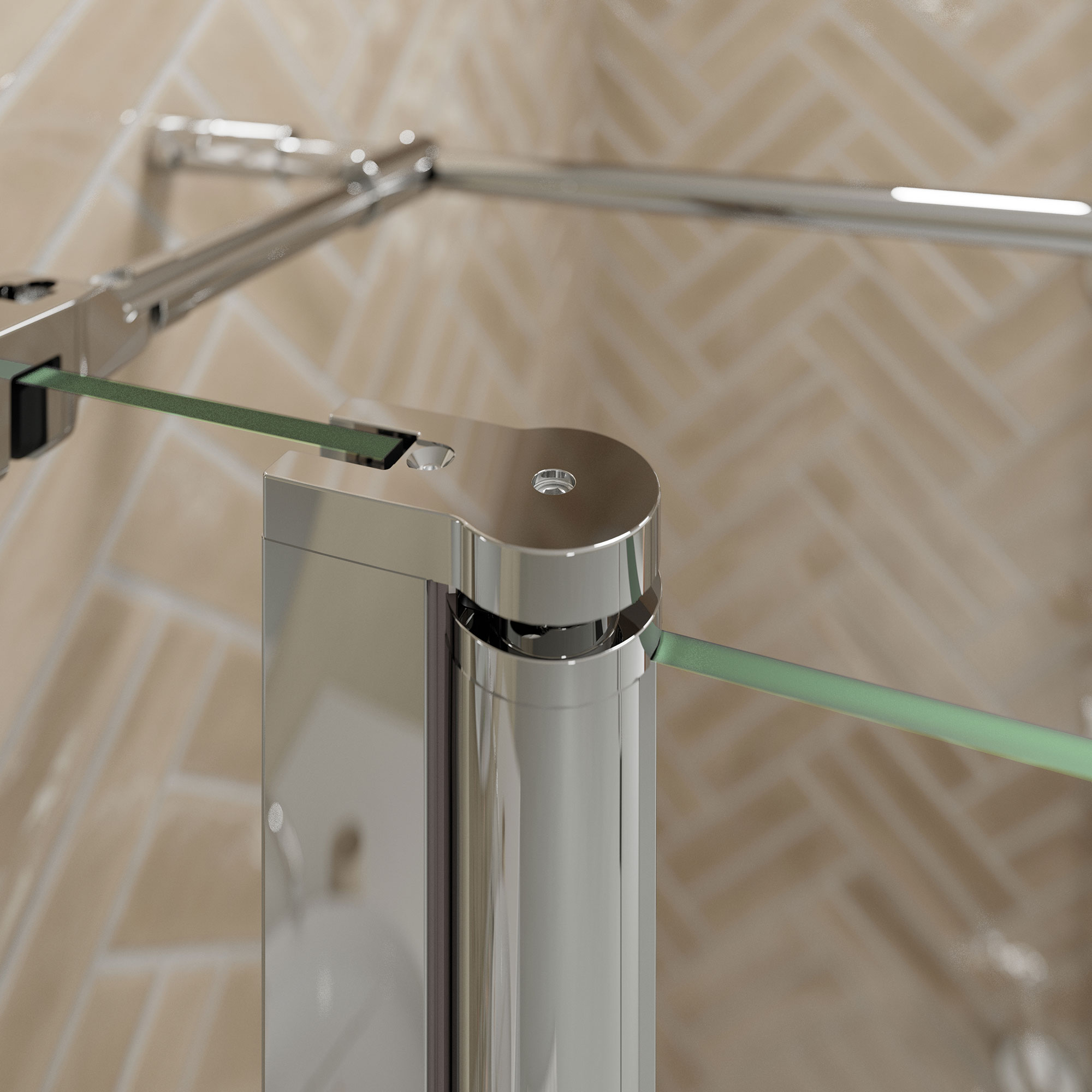 Elana 2.0 rund Pendeltuer fuer Seitenwand, Detail Profil / Drehholm rund