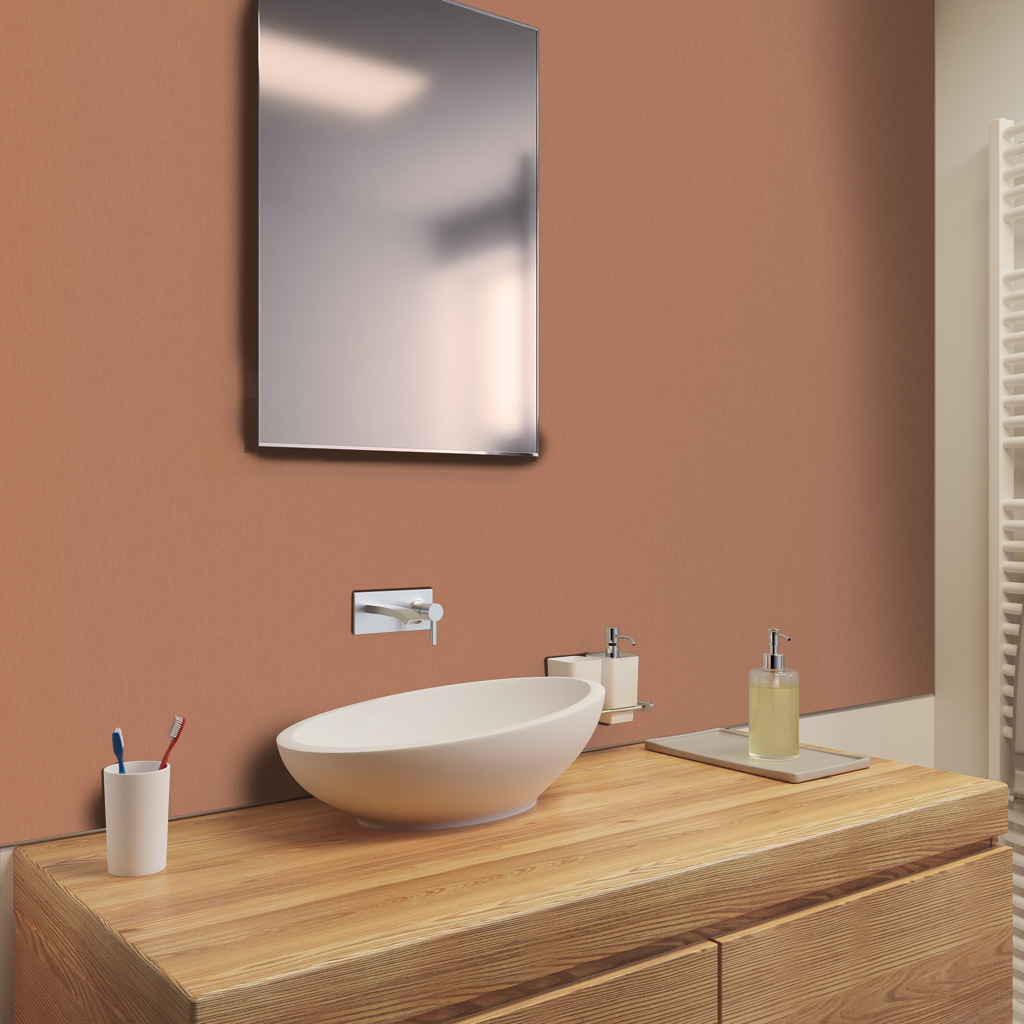 Seidenmatt Kupfer Metallic, Waschtisch