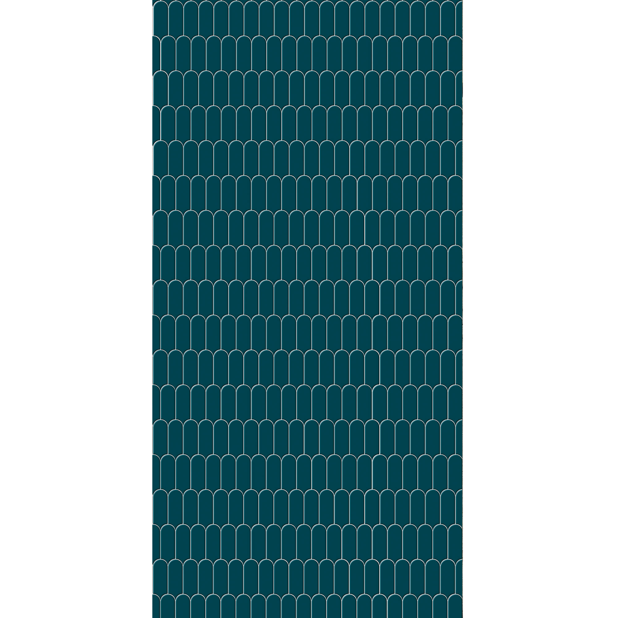Duschrückwand Hochglanz Bogenmosaik Petrol