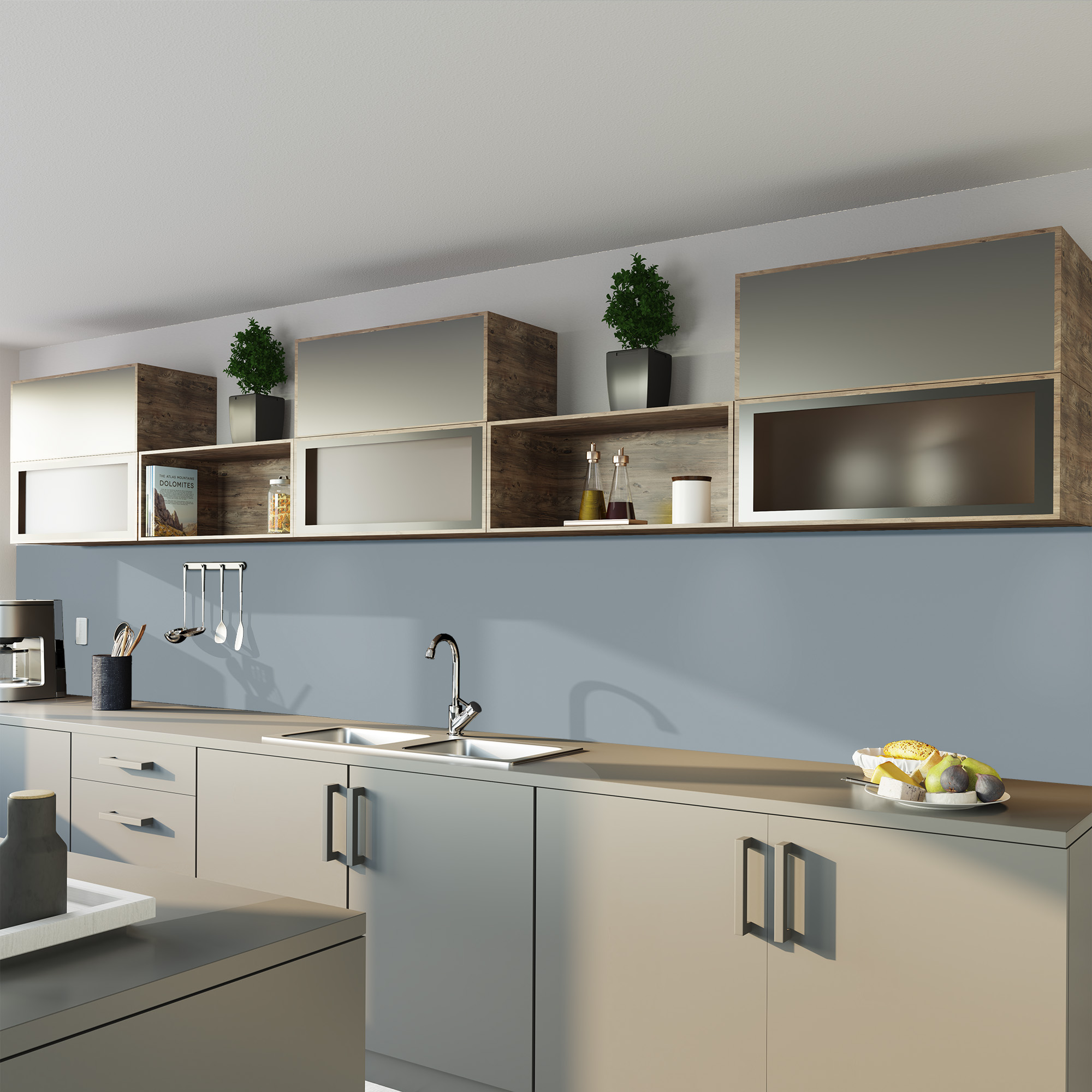 Rückwand, Silbergrau