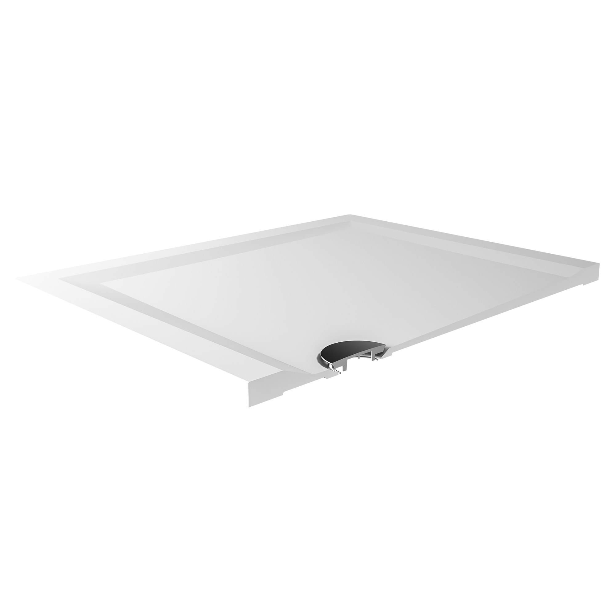 Flat Line Design Quadratduschwanne, Querschnitt diagonal