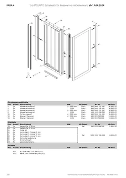 Badewannenaufsatz mit Gleittür / Schiebetür 3-tlg. 28.10.2025