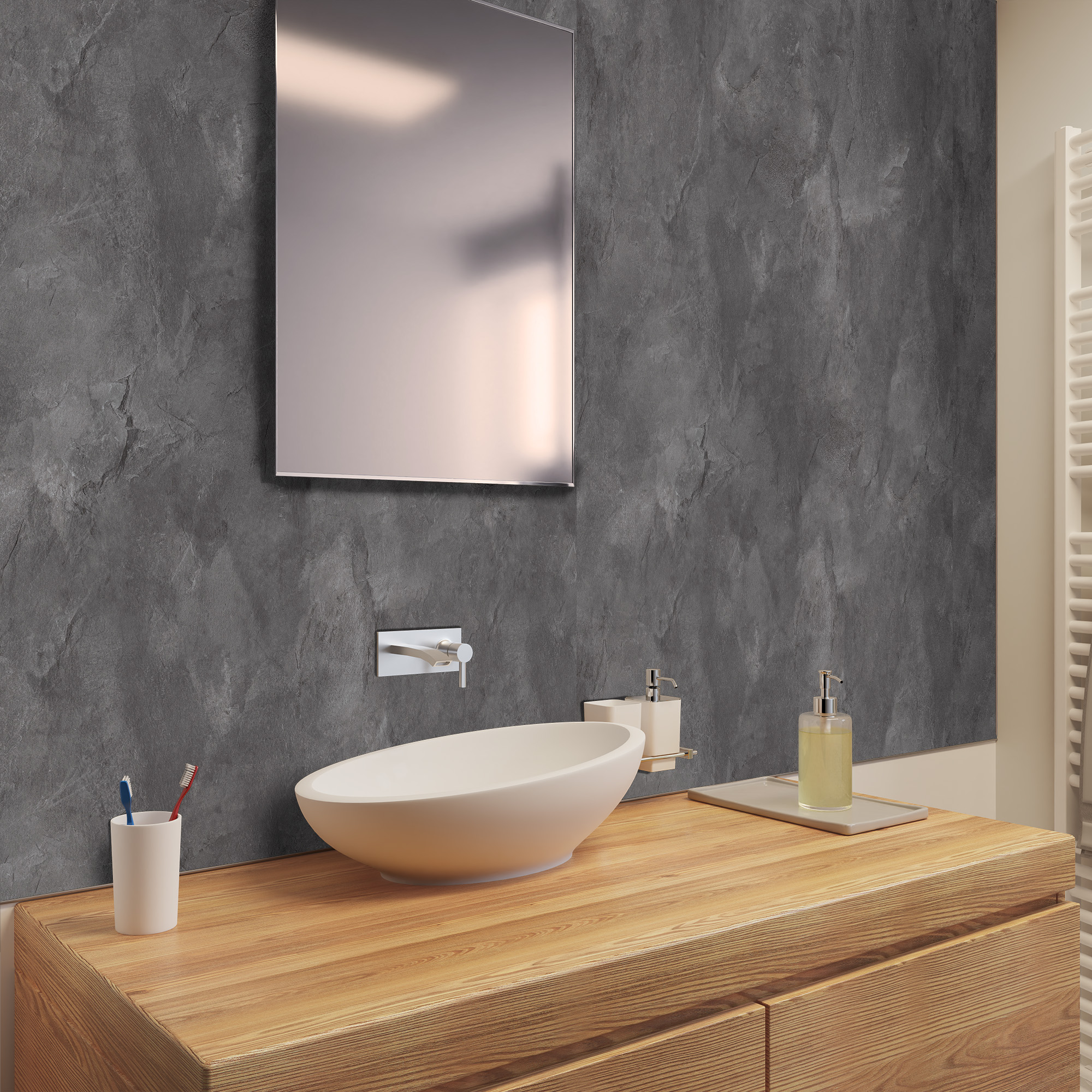 Rückwand Schiefer grau, Steinstruktur