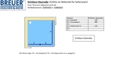 Sichtbare Glasmaße - Artikel 3385003 und 3386003