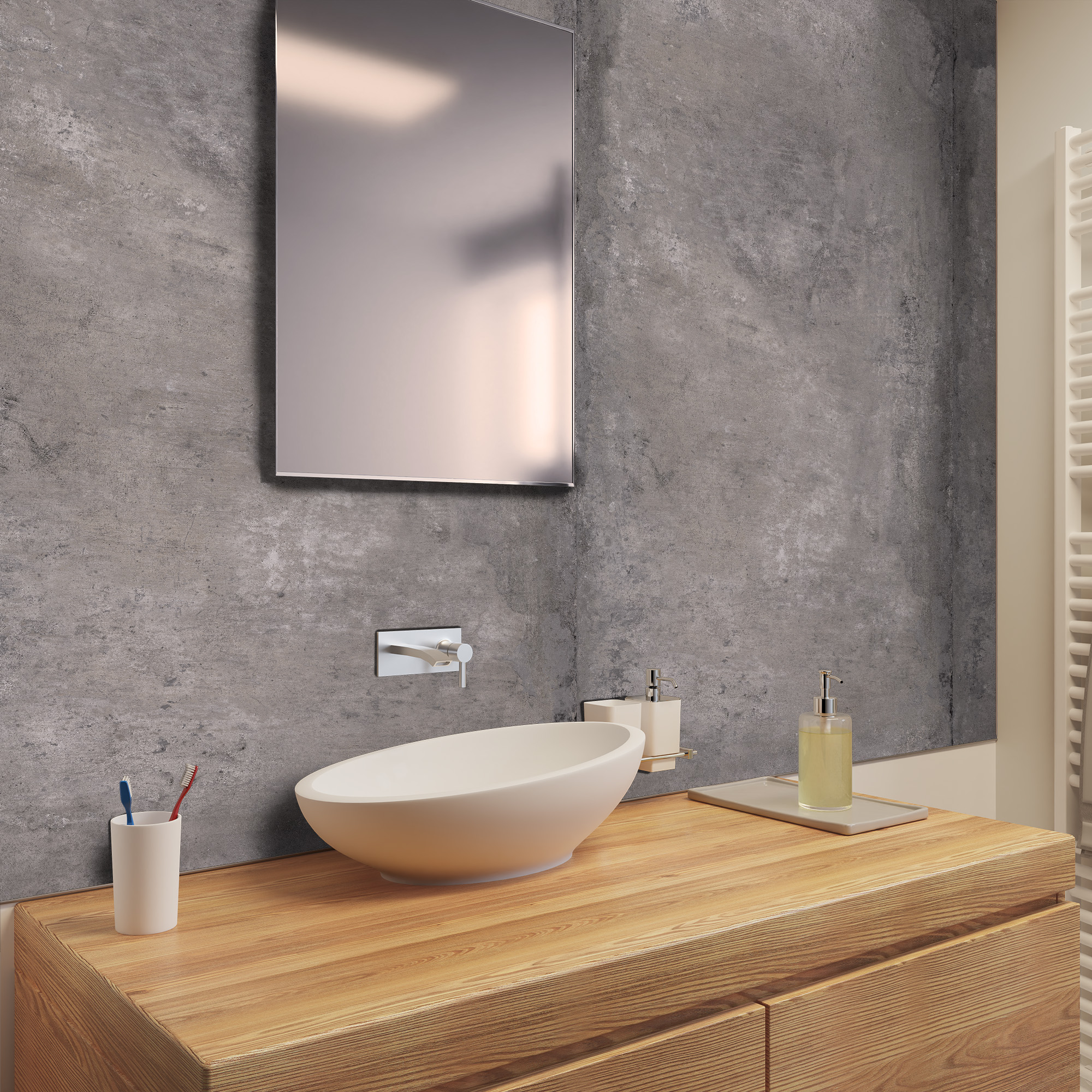 Seidenmatt Beton Rustik, Waschtisch