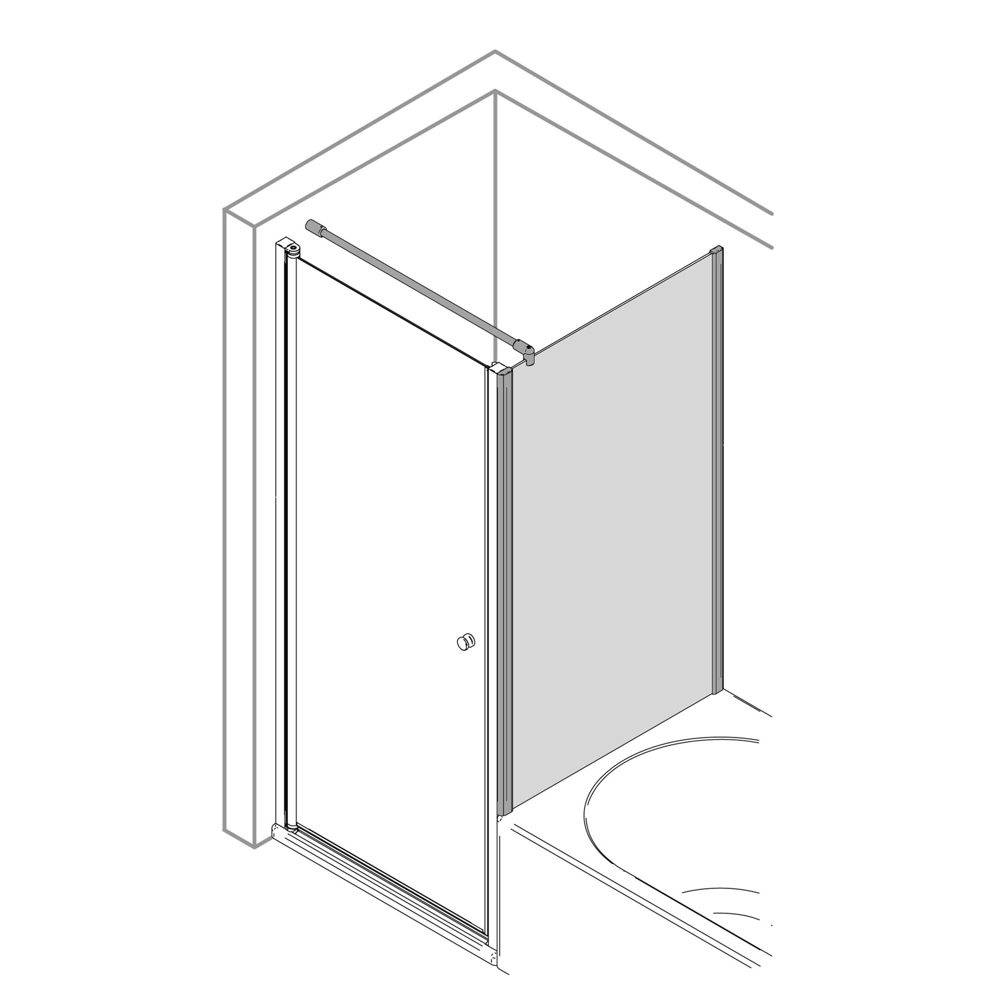 Elana 6: Badewannenseitenwand für Dreh- 6 Pendeltür, Pictogramm