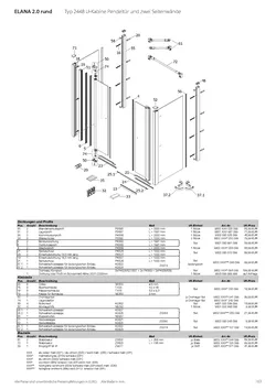 Pendeltür mit 2 Seitenwänden (U-Kabine) 20.01.2026