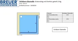 Sichtbare Glasmaße - Artikel 1650014