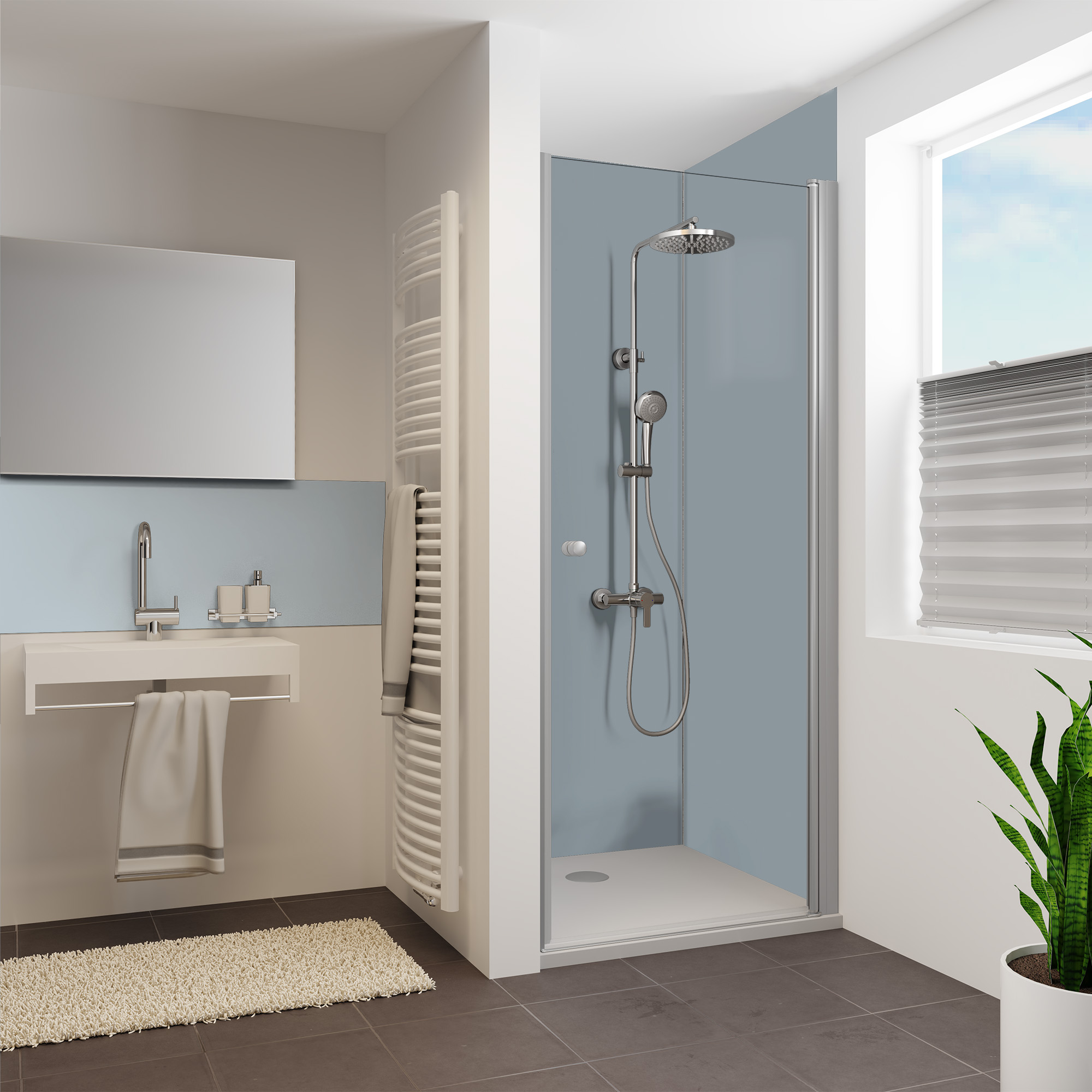 Rückwand, Silbergrau