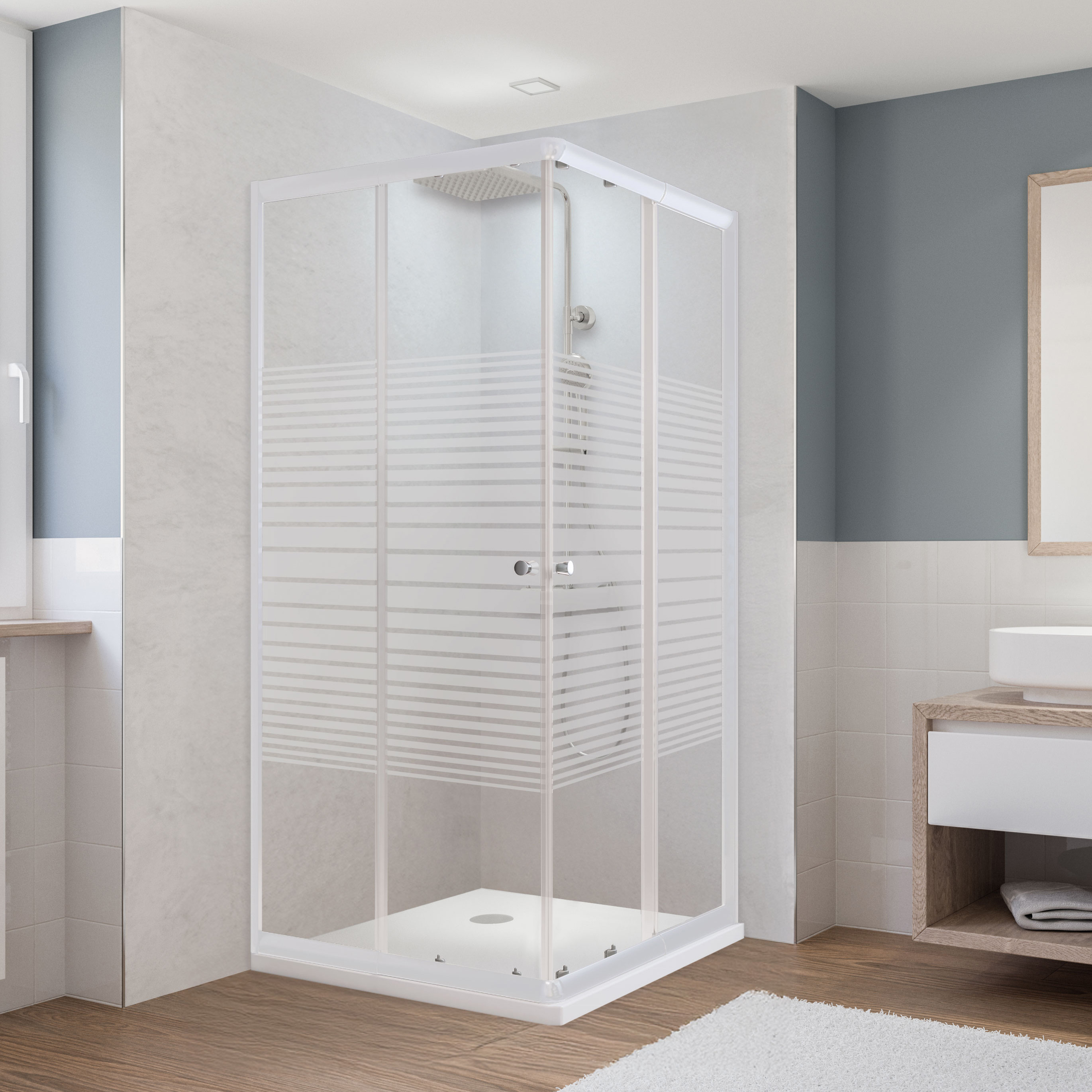 Malta Eckeinstieg Schiebetür Streifendekor