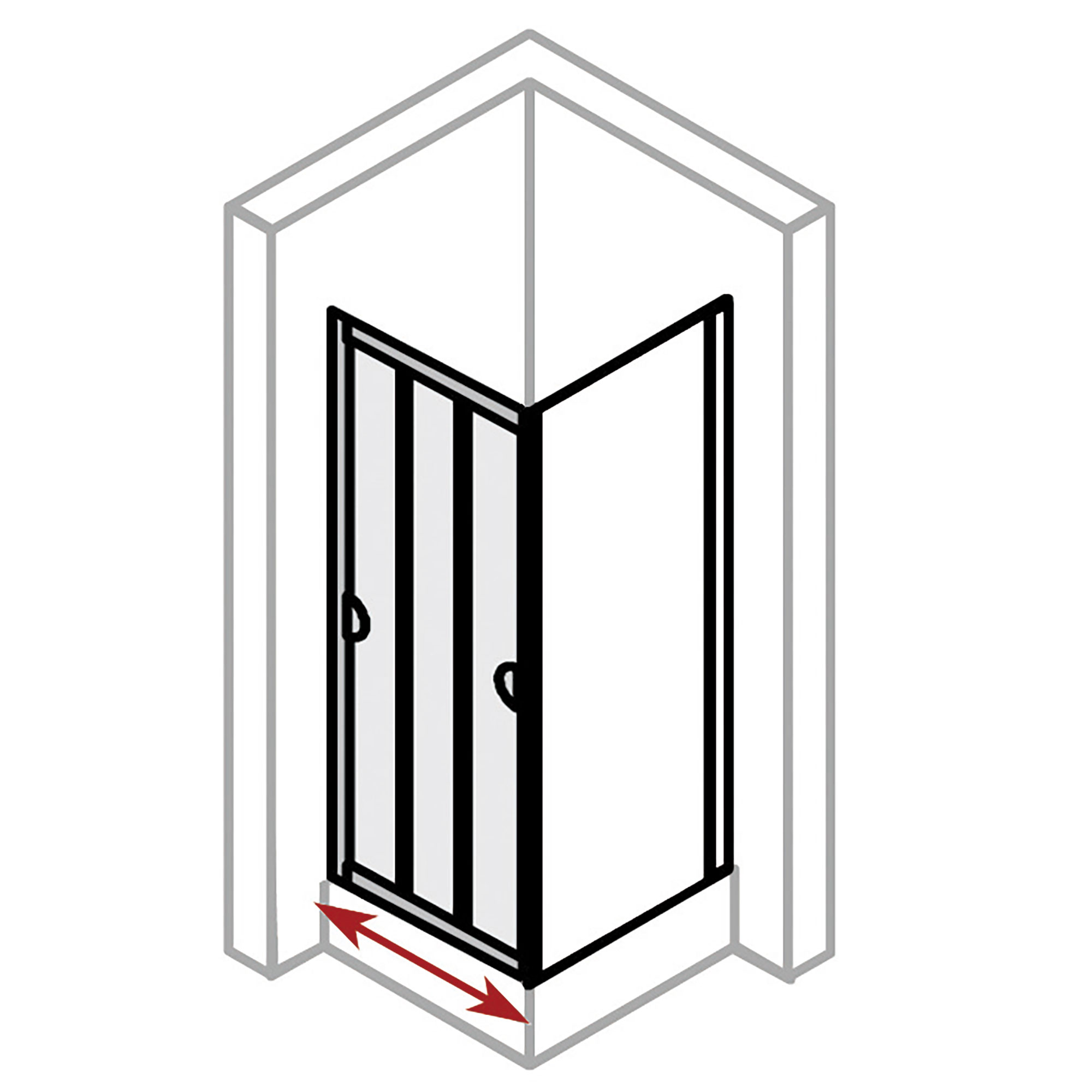 Fara 4 Schiebetür 3-teilig für Nische, Pictogramm